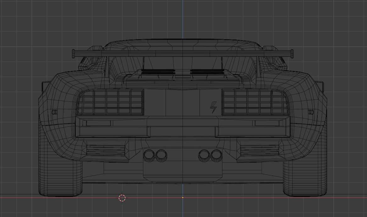 80s 90s generic supercar Low-poly 3D model_17