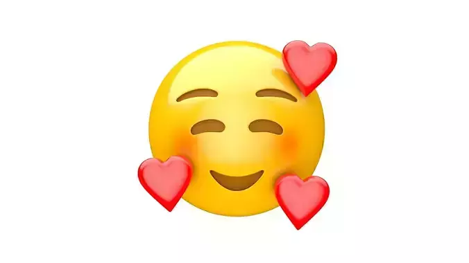 Apple Smiling Face with Hearts