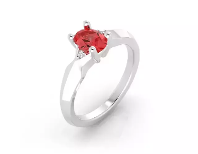 D-1441 engagement ring with ruby stone