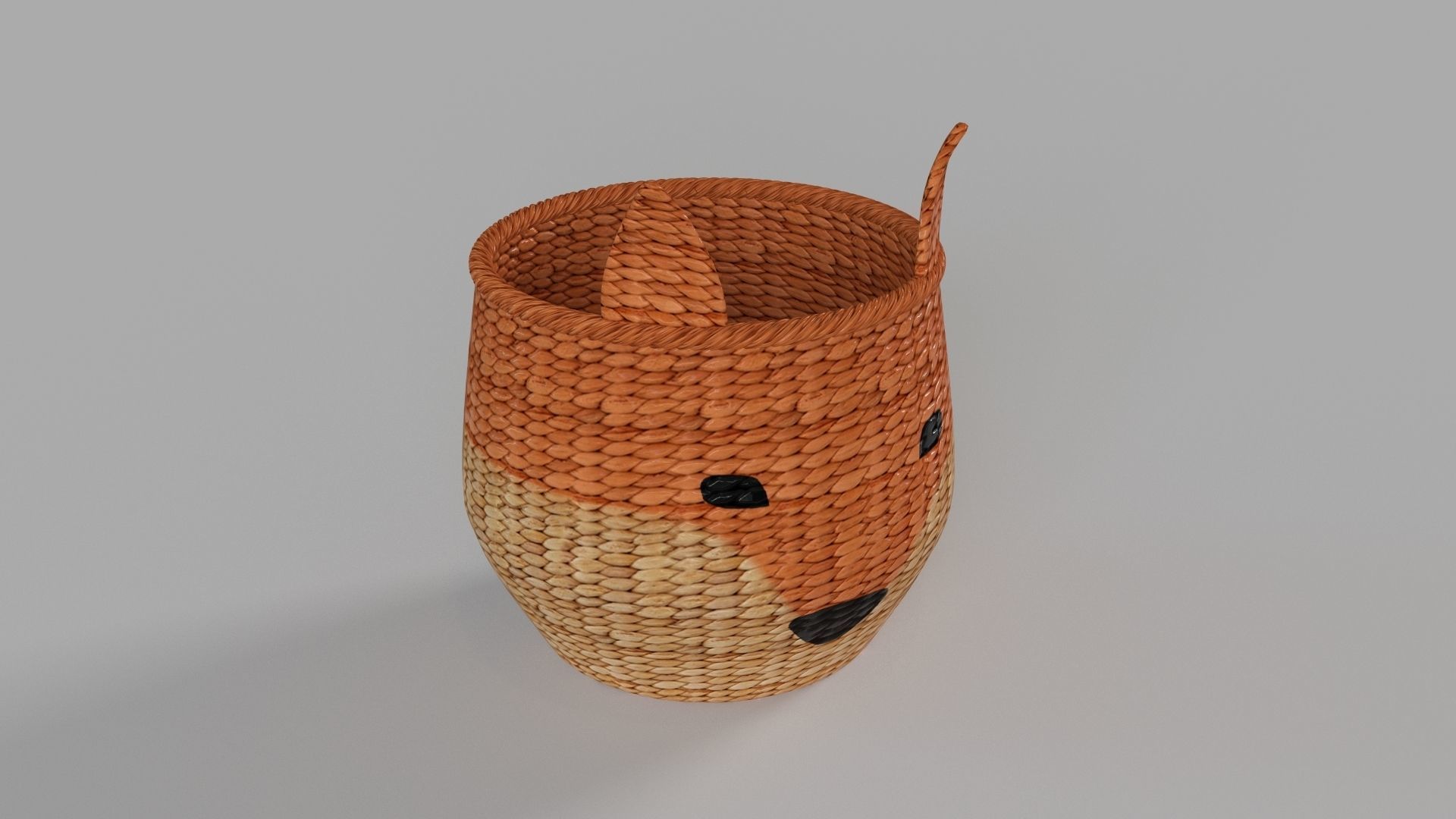 Fox Floor Bin 3D model_1