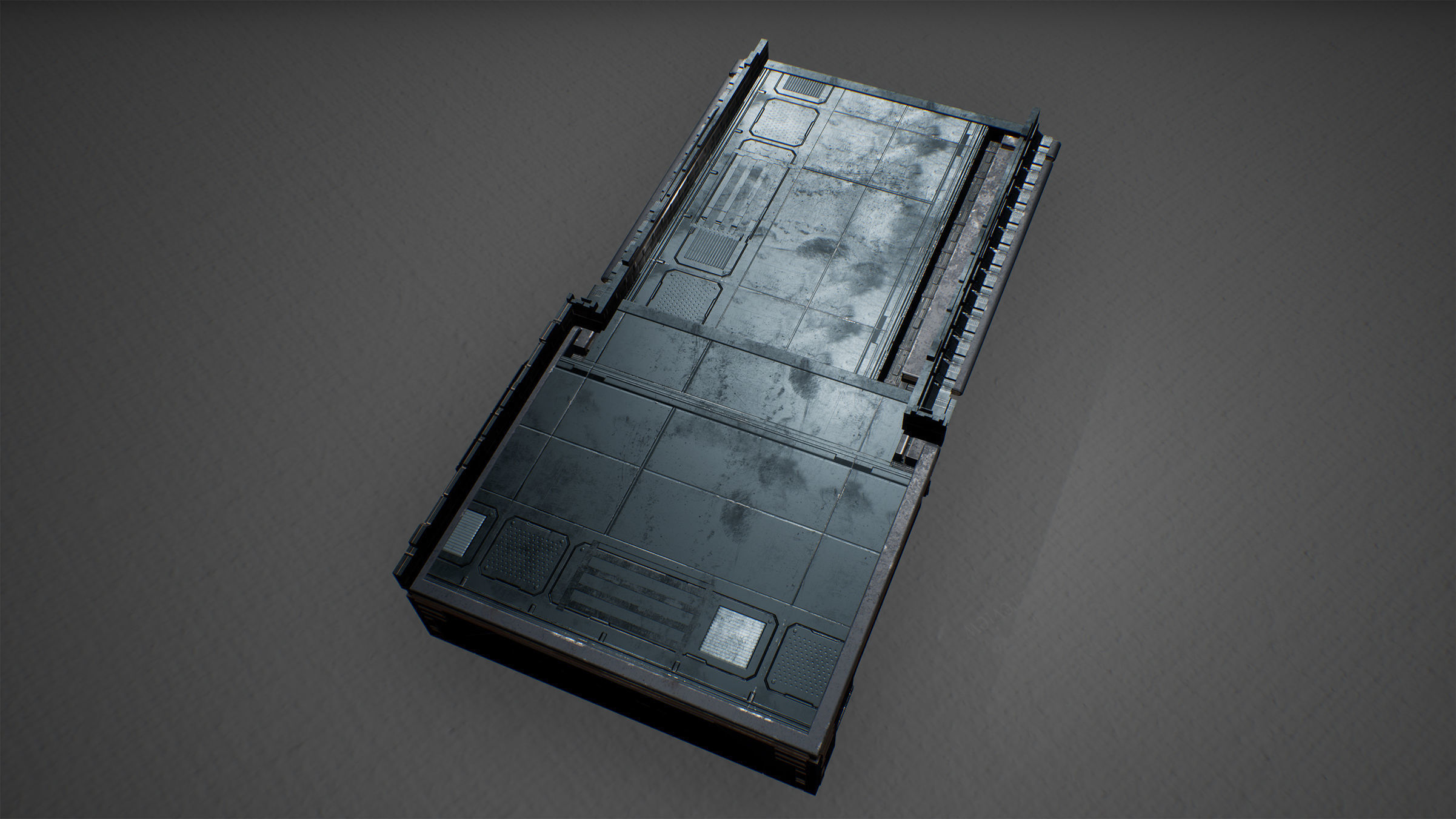 Cyberpunk Modular Bridge Game Ready Low-poly 3D model_16