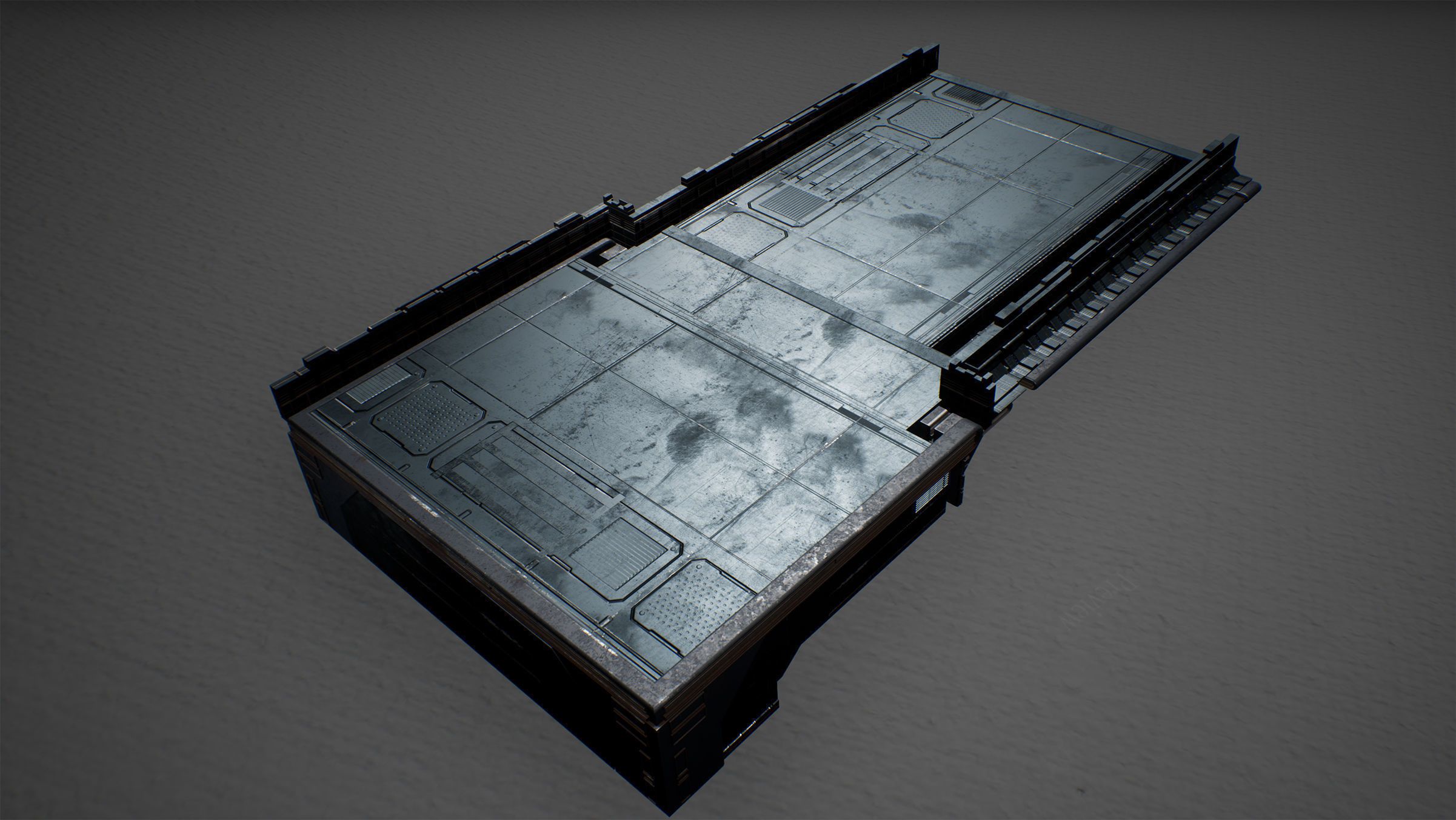 Cyberpunk Modular Bridge Game Ready Low-poly 3D model_17