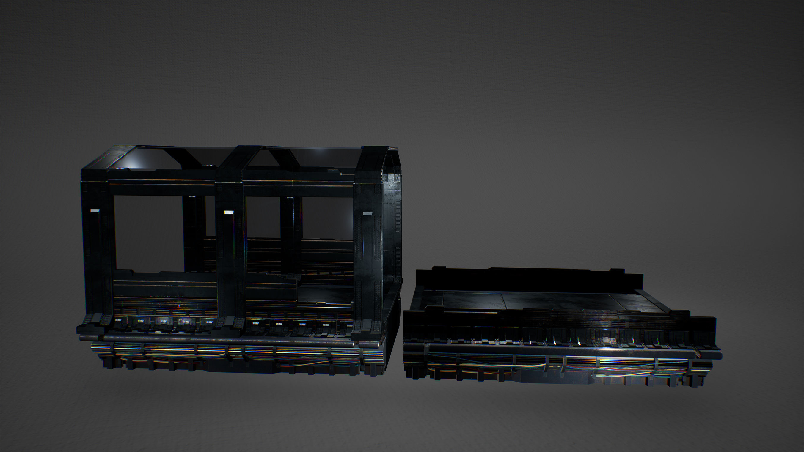 Cyberpunk Modular Bridge Game Ready Low-poly 3D model_6