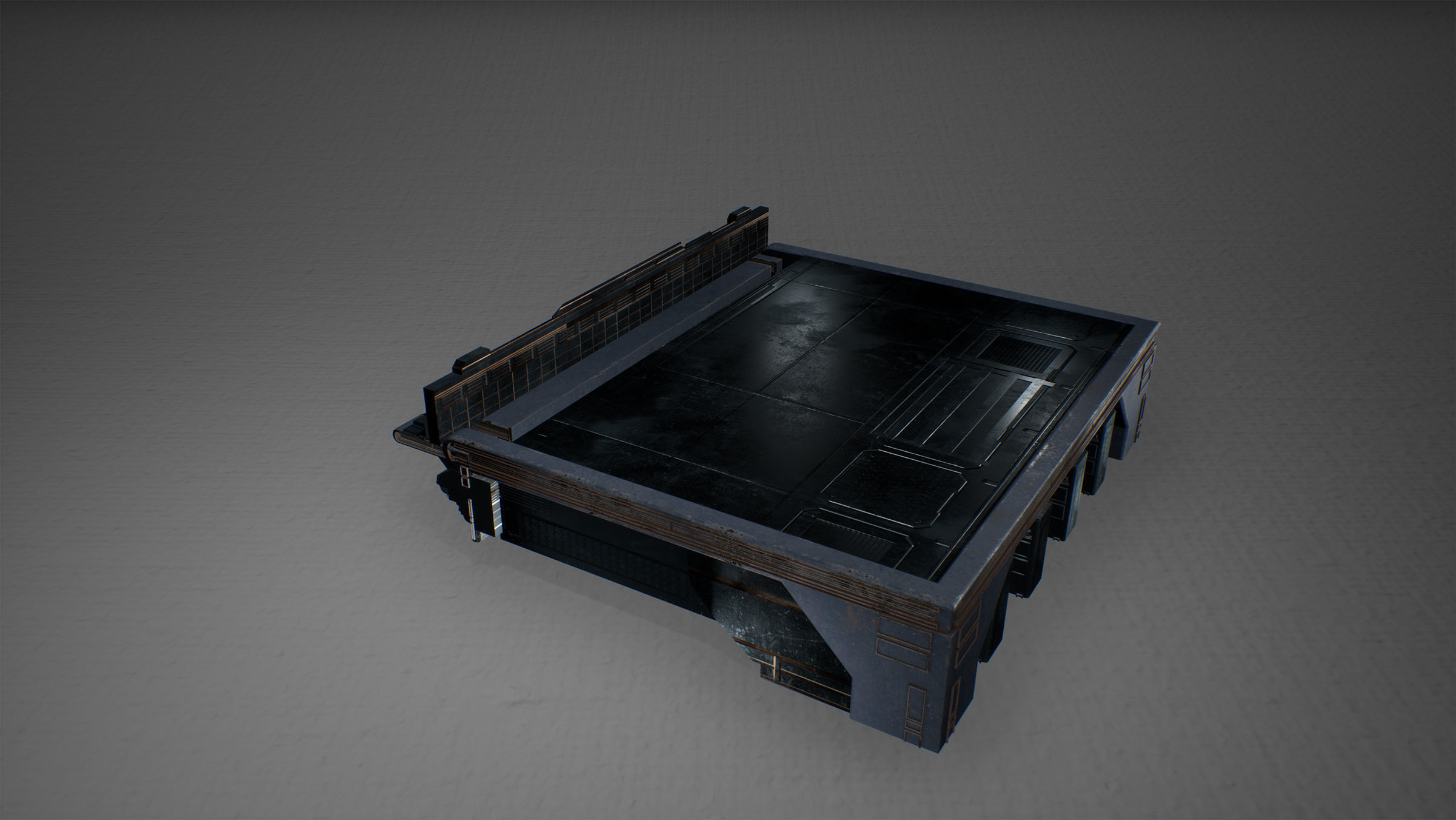 Cyberpunk Modular Bridge Game Ready Low-poly 3D model_11