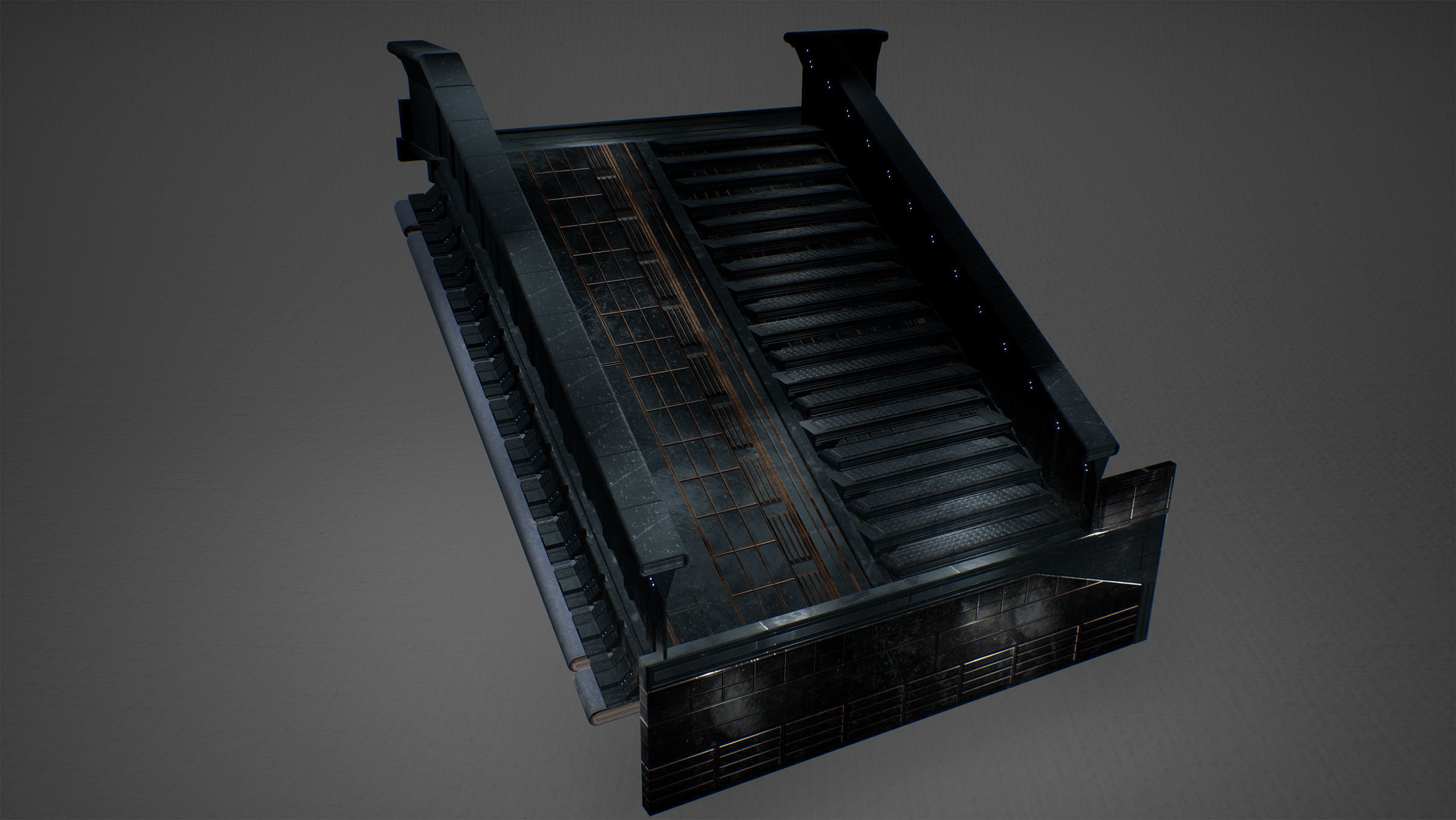 Cyberpunk Modular Bridge Game Ready Low-poly 3D model_12