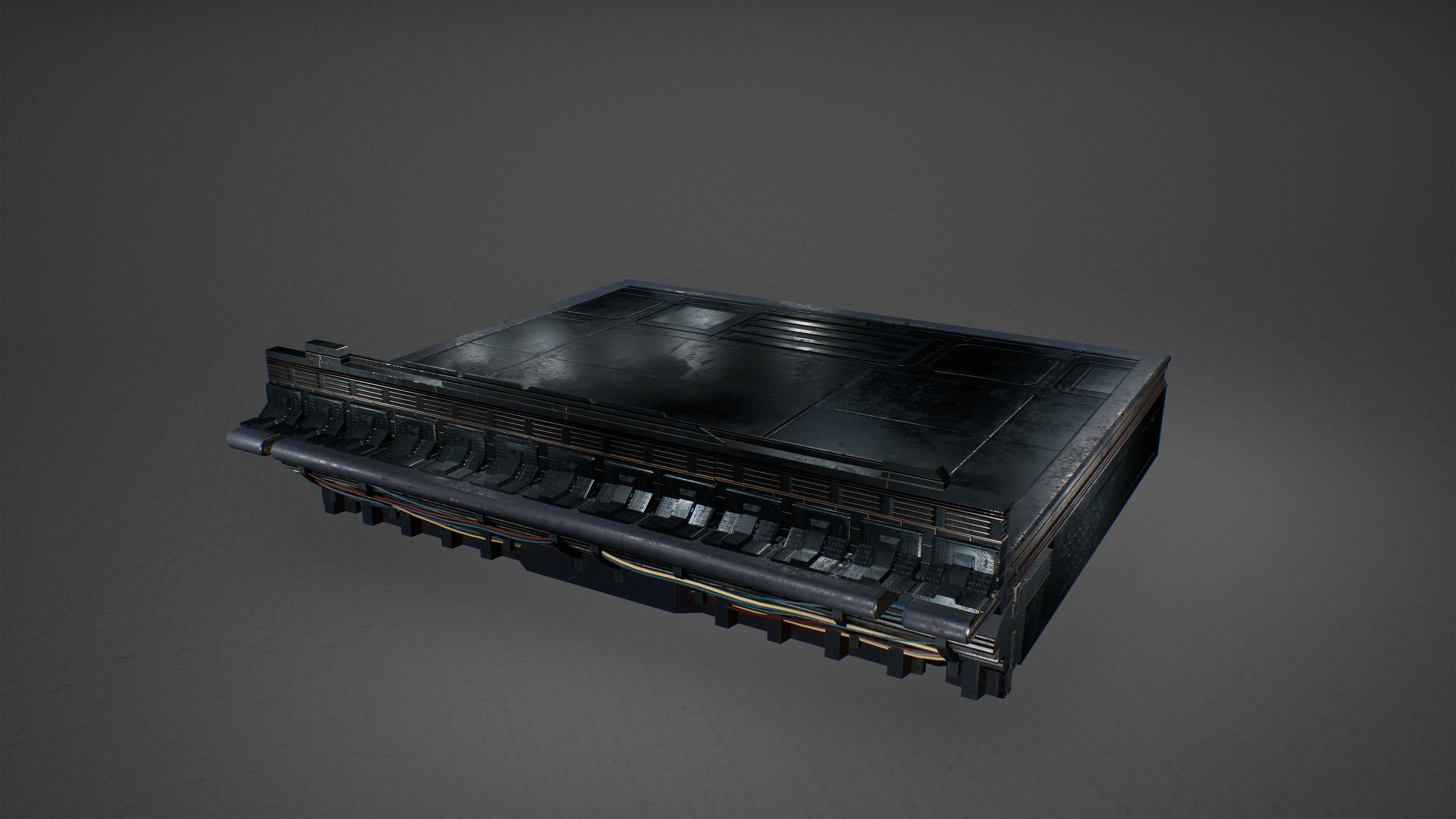 Cyberpunk Modular Bridge Game Ready Low-poly 3D model_7