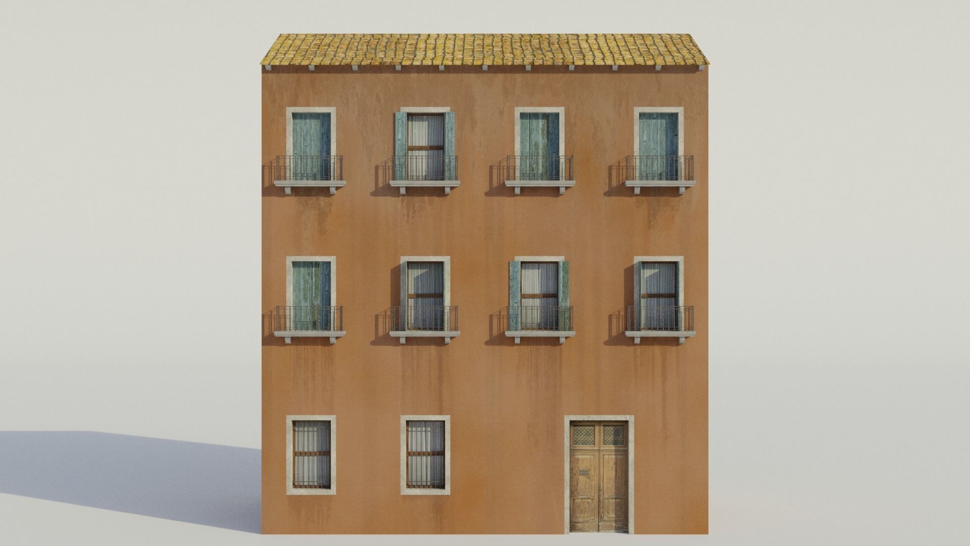 Apartment Building - Low-poly PBR Low-poly 3D model_3