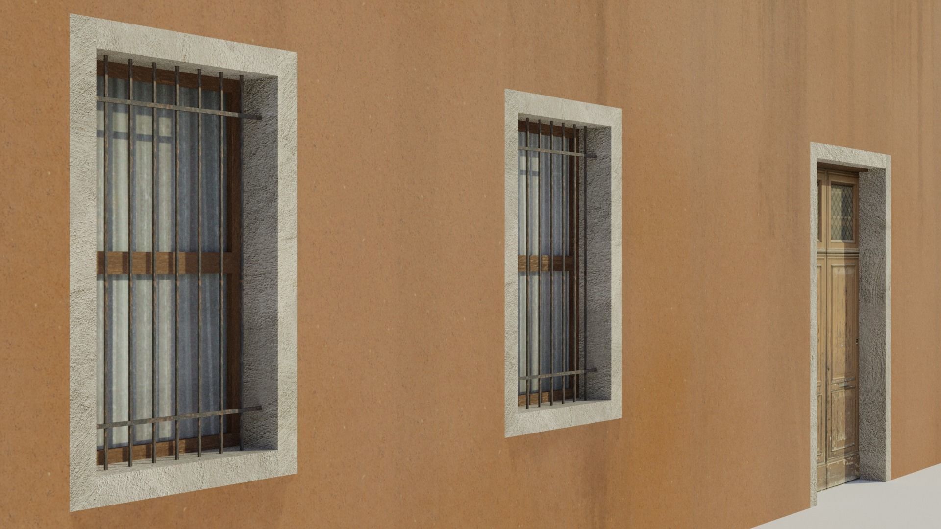 Apartment Building - Low-poly PBR Low-poly 3D model_4