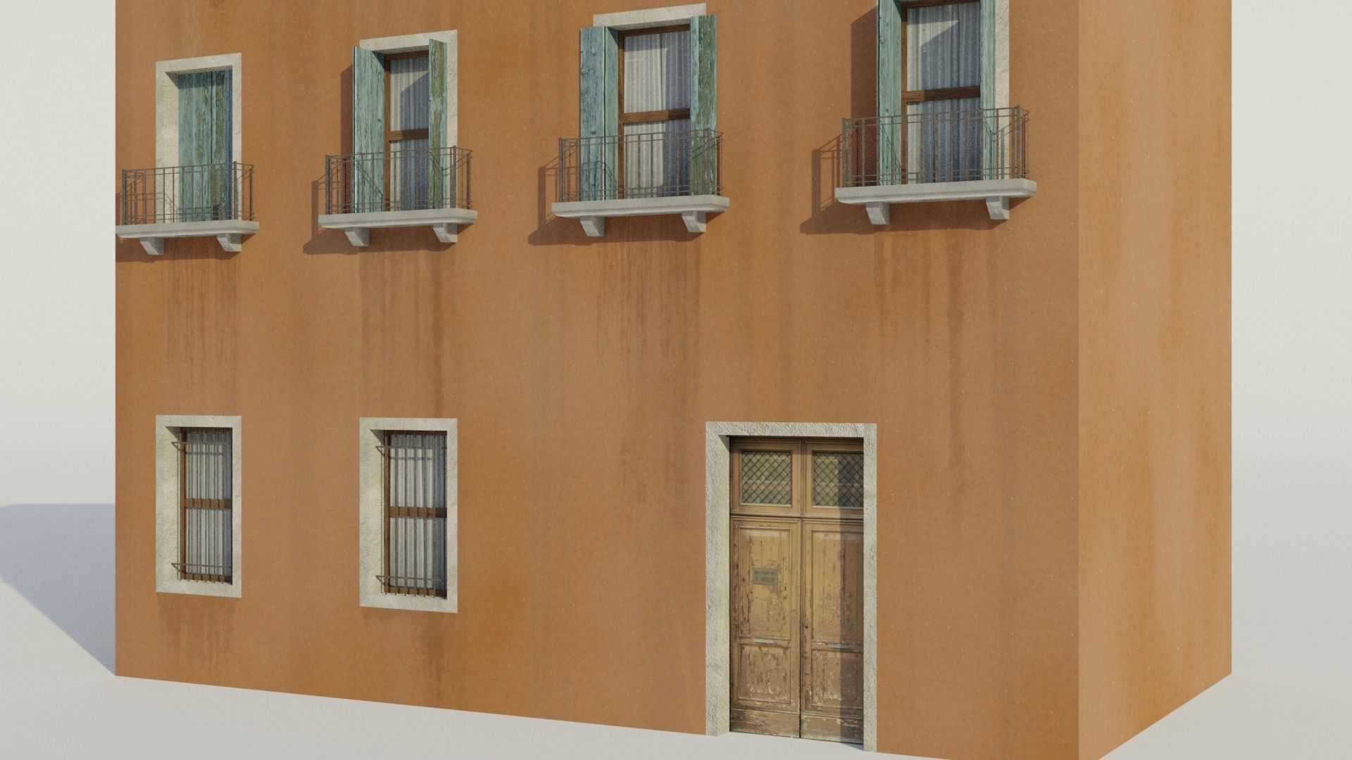 Apartment Building - Low-poly PBR Low-poly 3D model_1