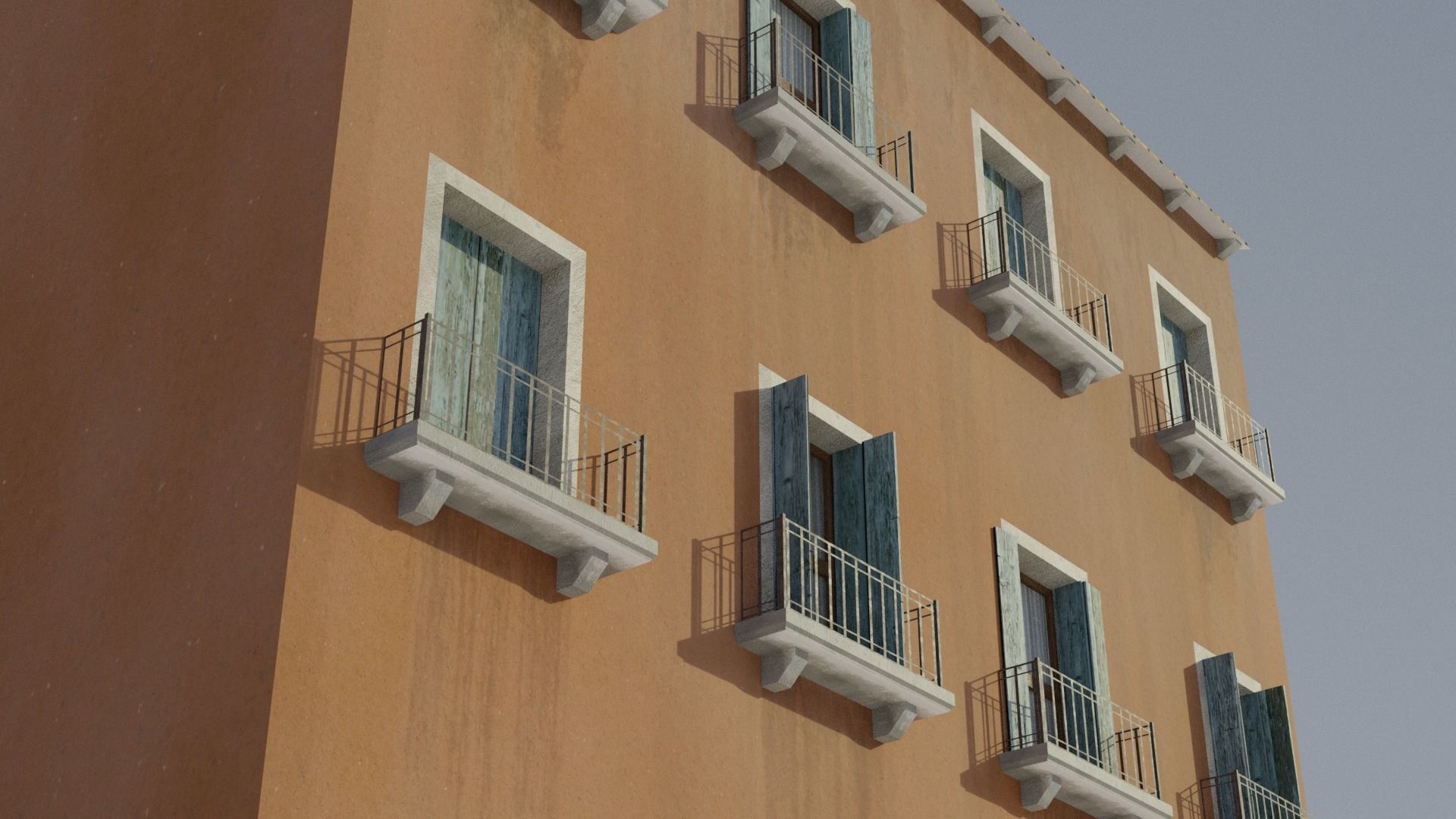 Apartment Building - Low-poly PBR Low-poly 3D model_5