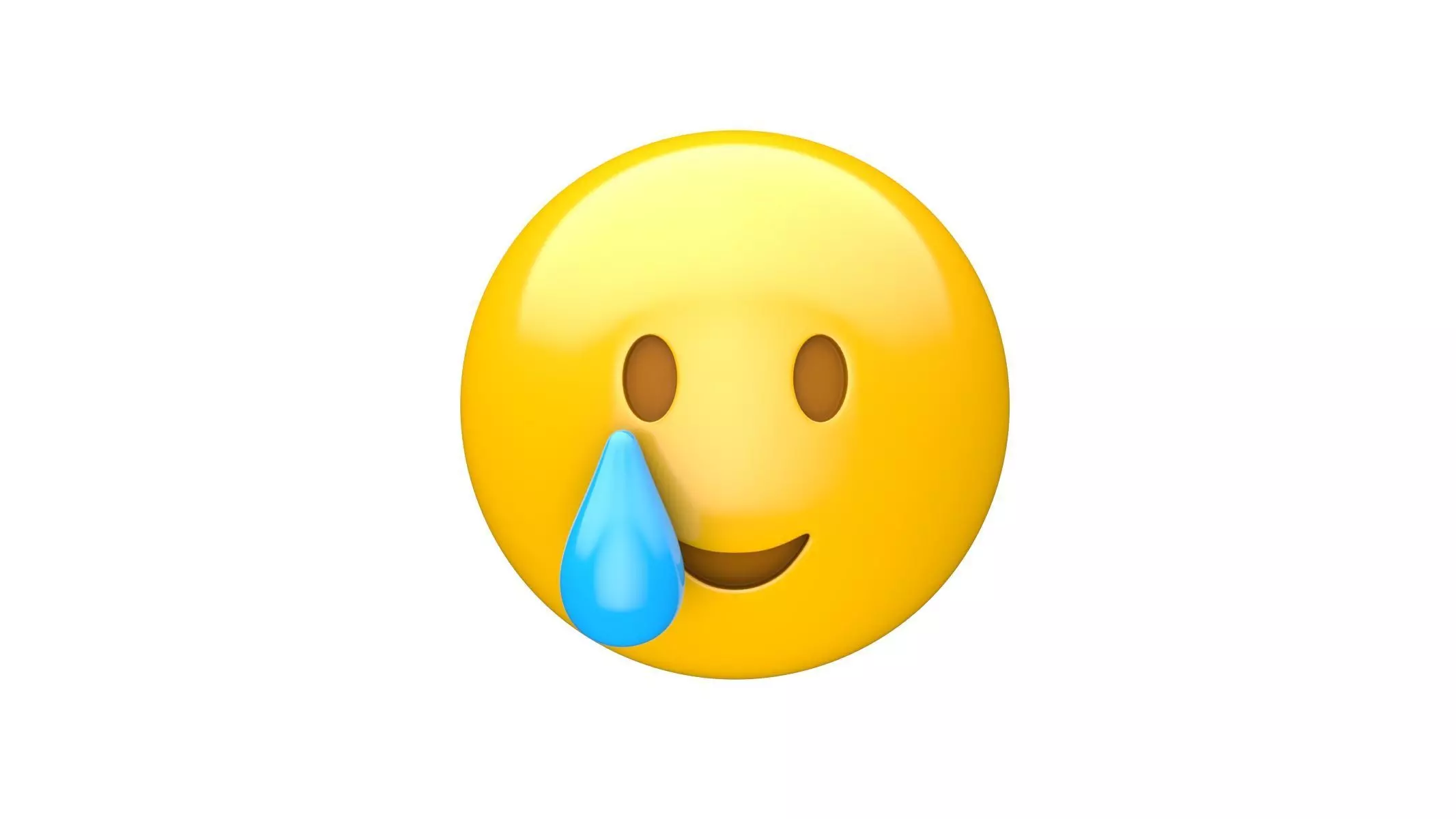 Apple Smiling Face with Tear 3D model_0