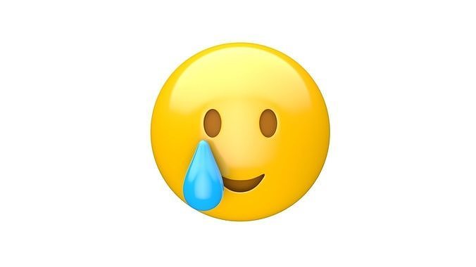 Apple Smiling Face with Tear 3D model