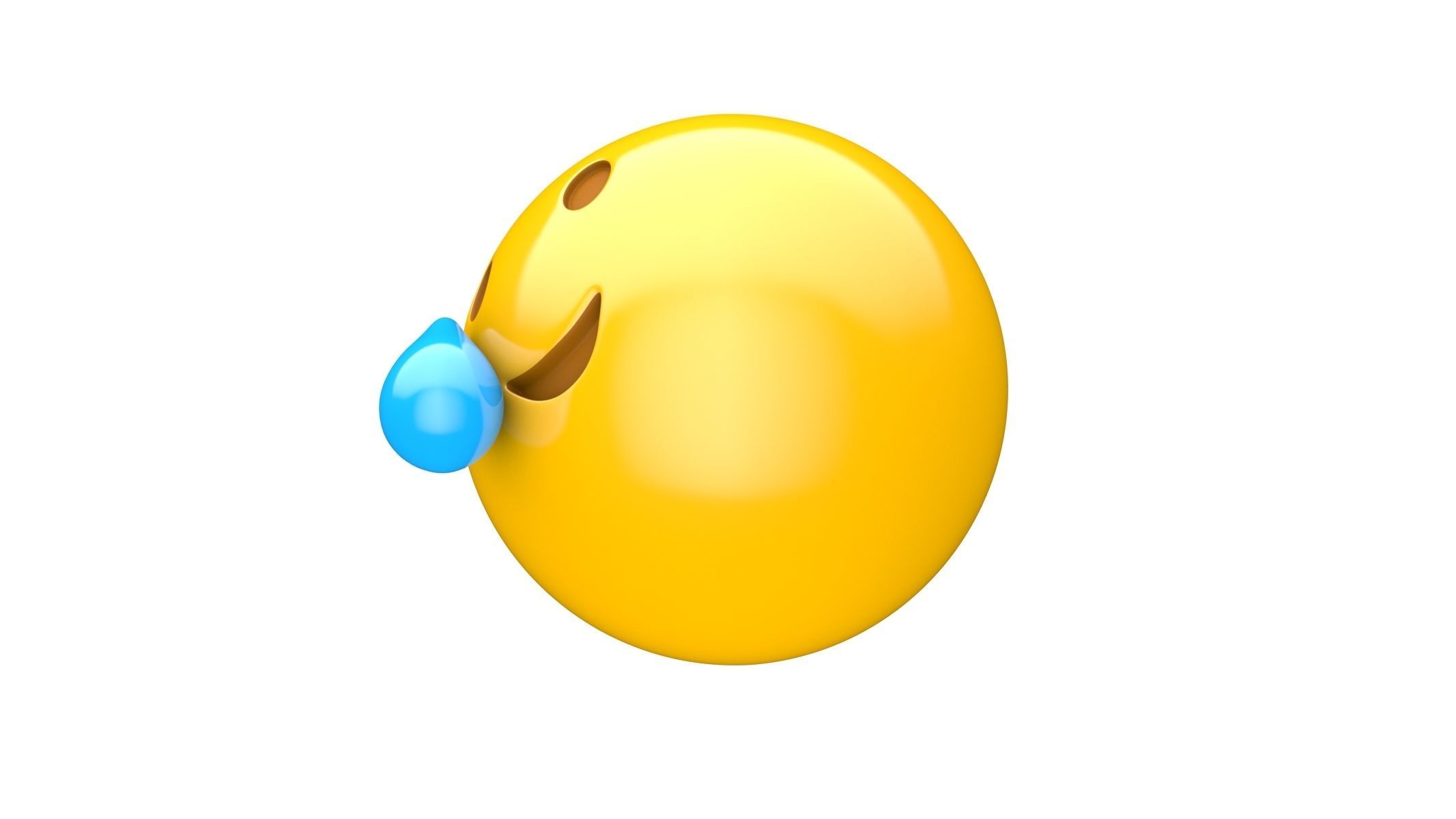 Apple Smiling Face with Tear 3D model_4