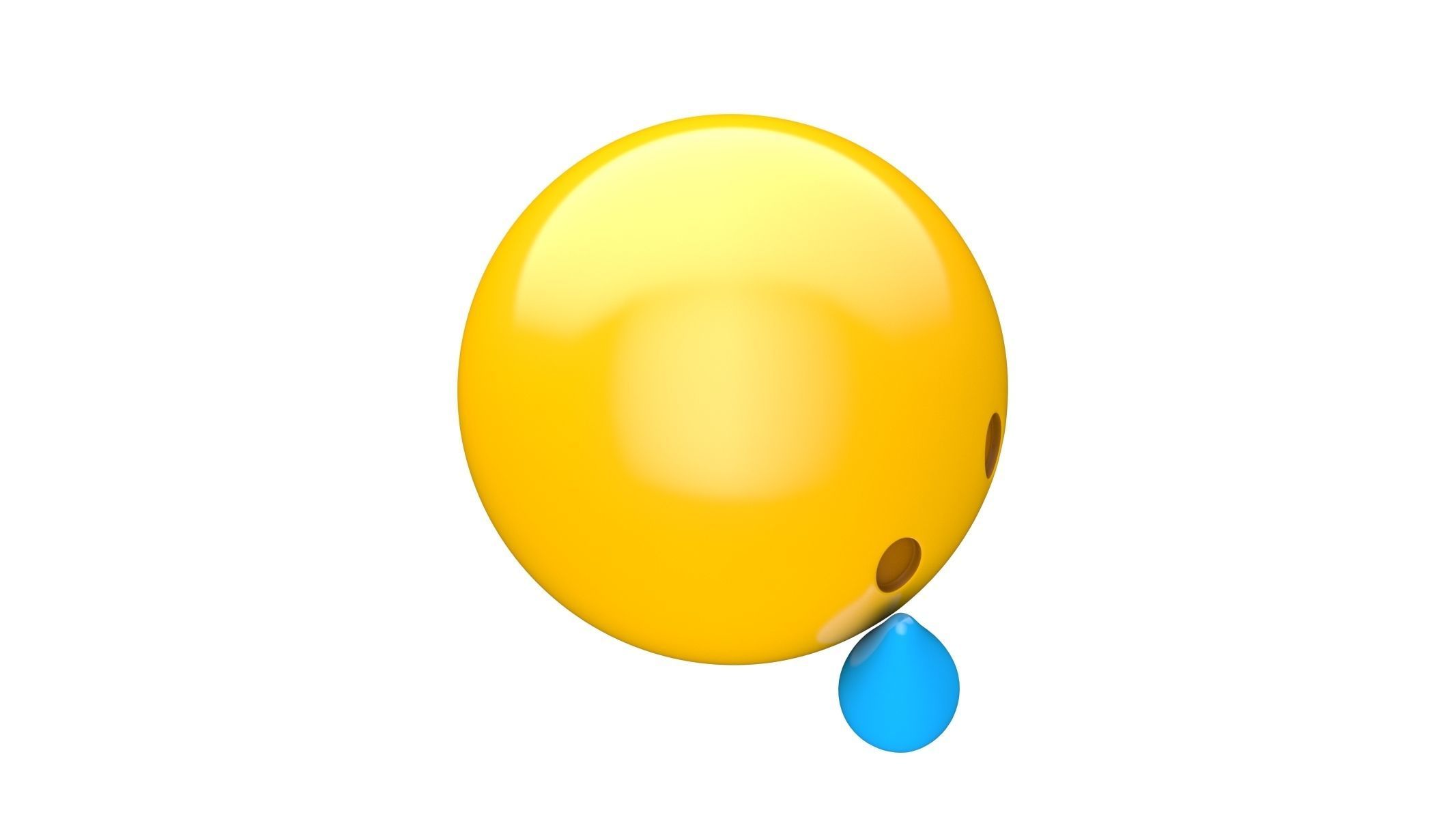 Apple Smiling Face with Tear 3D model_3