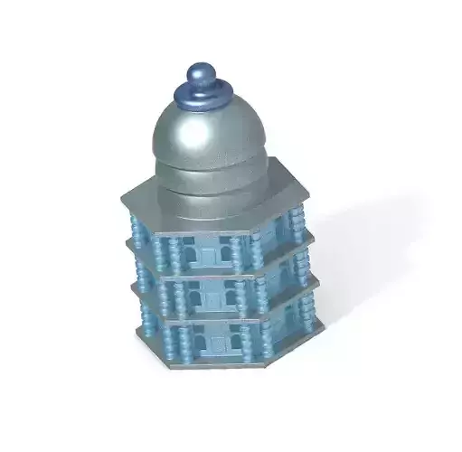 Stylish Hexagonal Palace 3D model