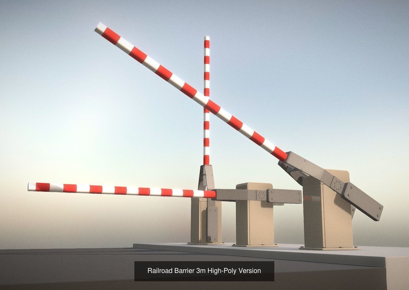 All Animated Railroad Barrier - High-Poly 3D Model Collection_15