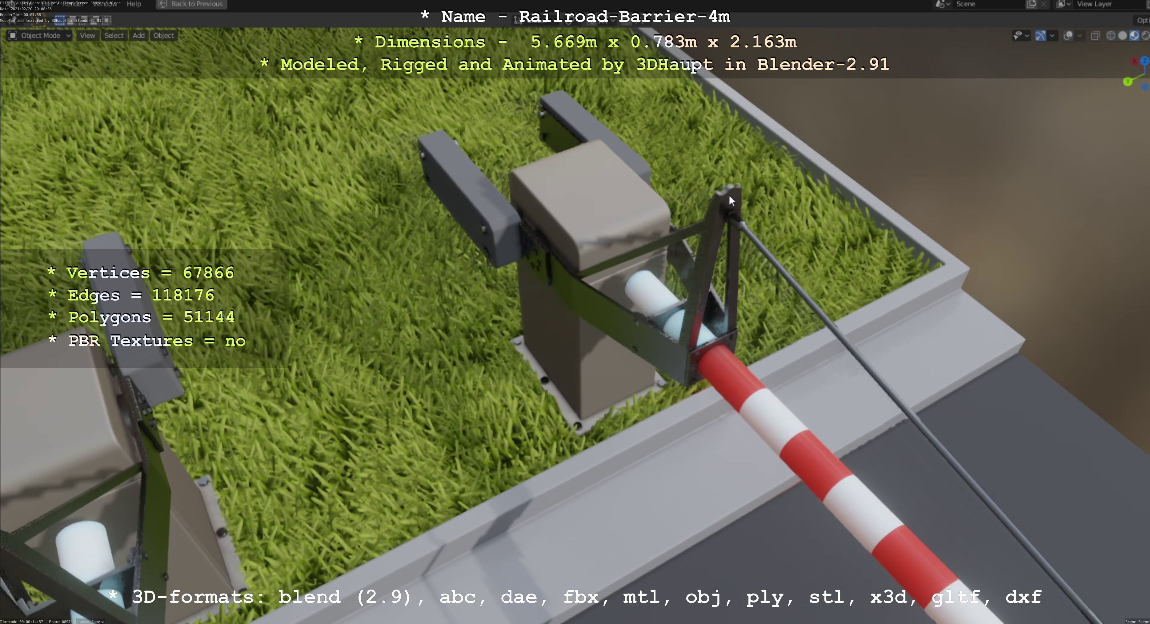 All Animated Railroad Barrier - High-Poly 3D Model Collection_80