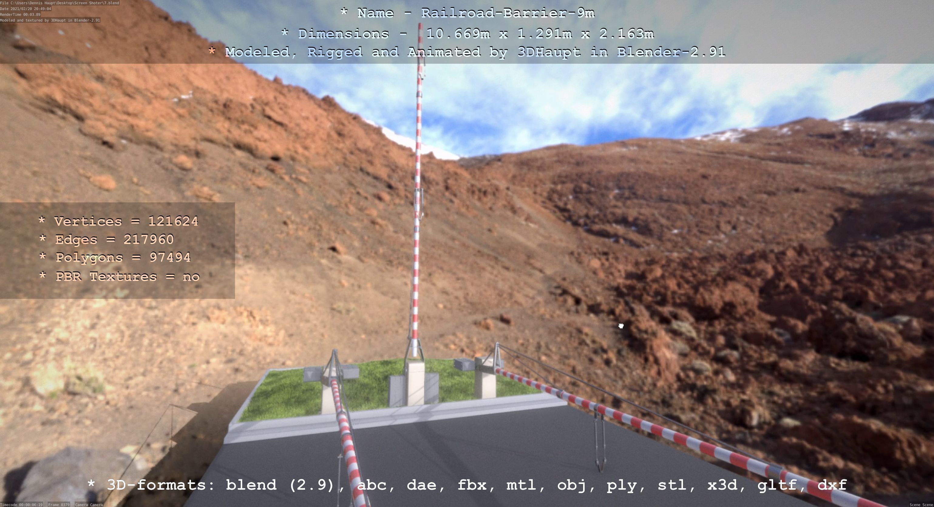 All Animated Railroad Barrier - High-Poly 3D Model Collection_25