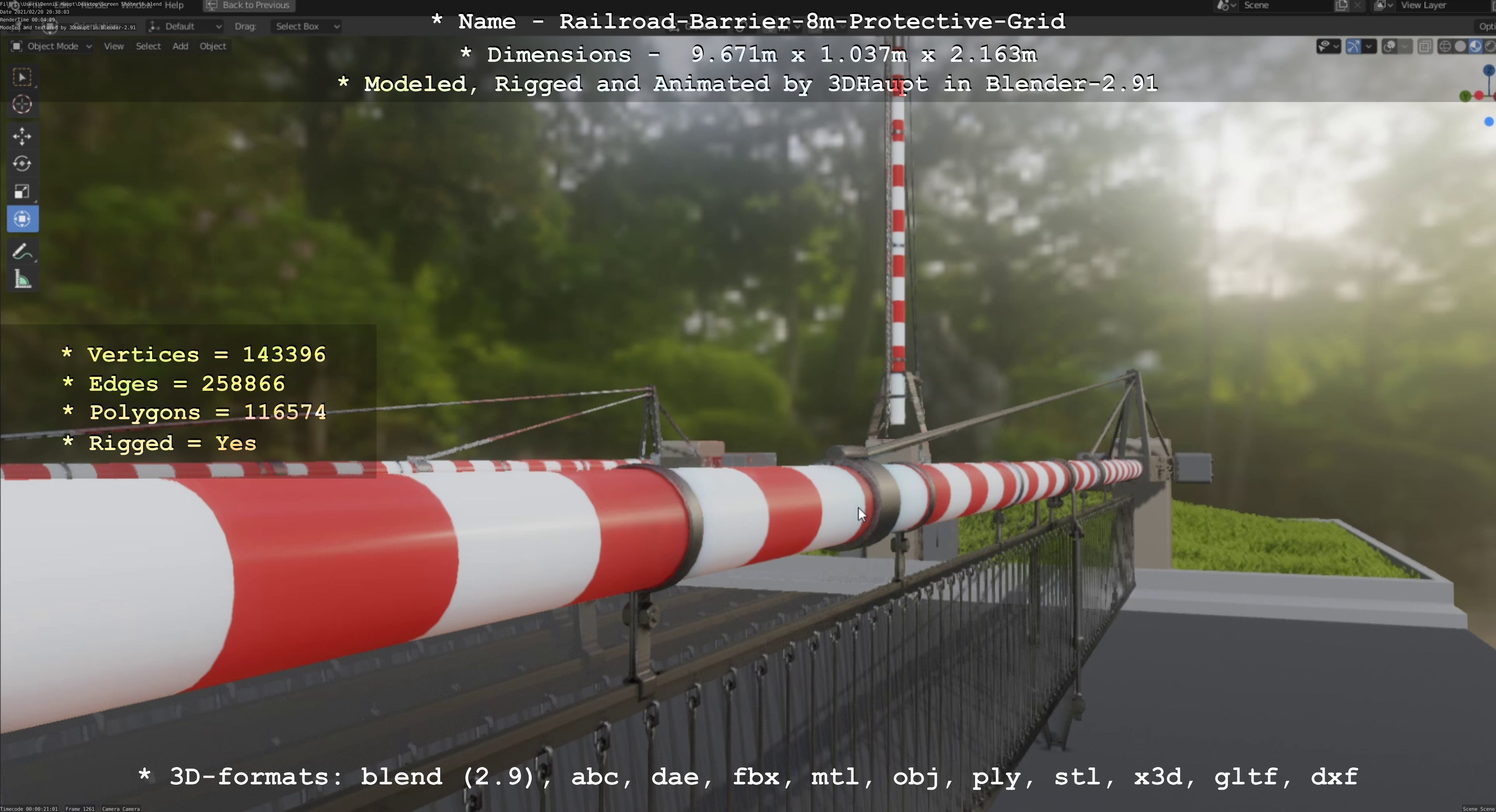 All Animated Railroad Barrier - High-Poly 3D Model Collection_42