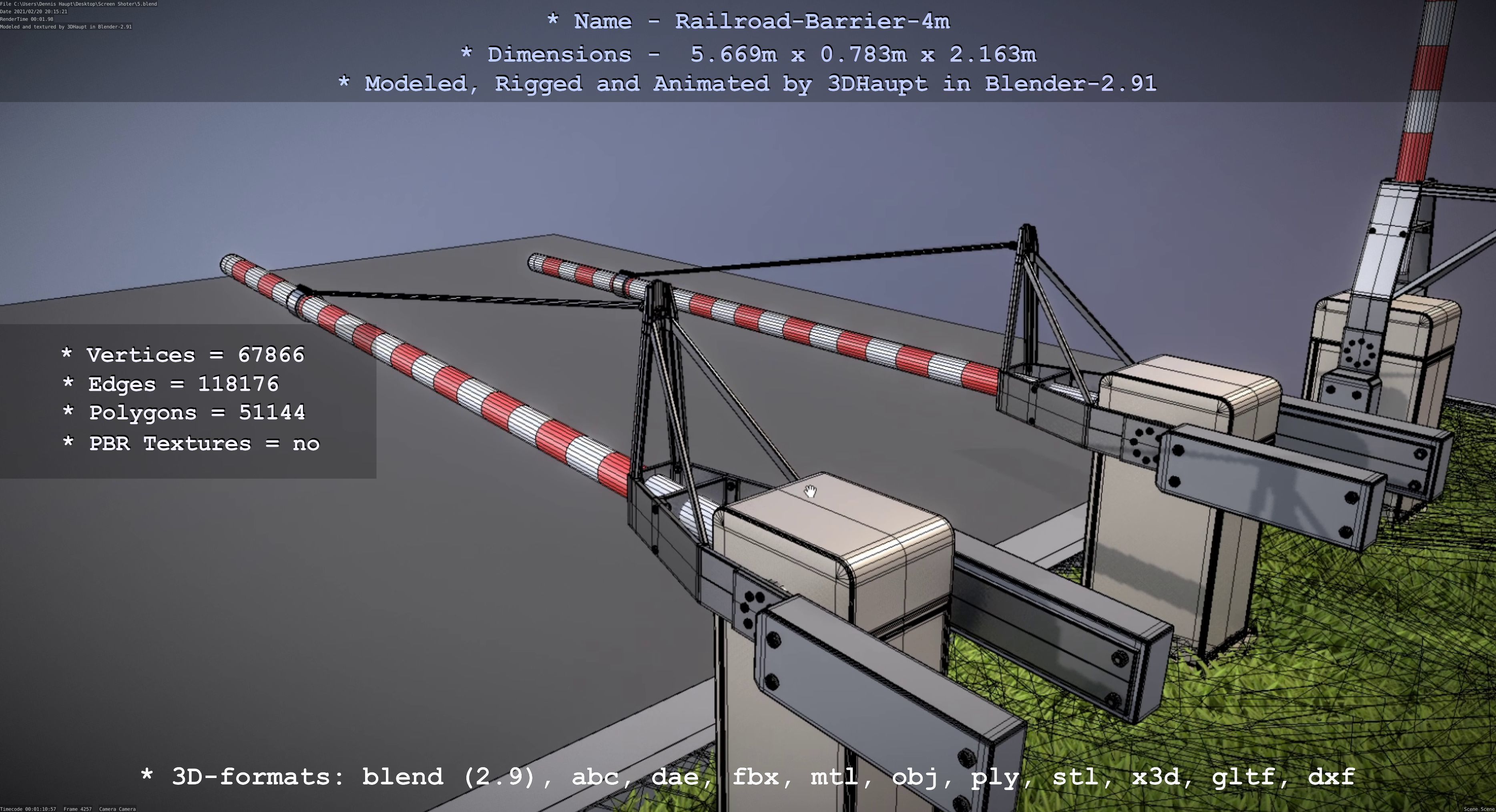 All Animated Railroad Barrier - High-Poly 3D Model Collection_76