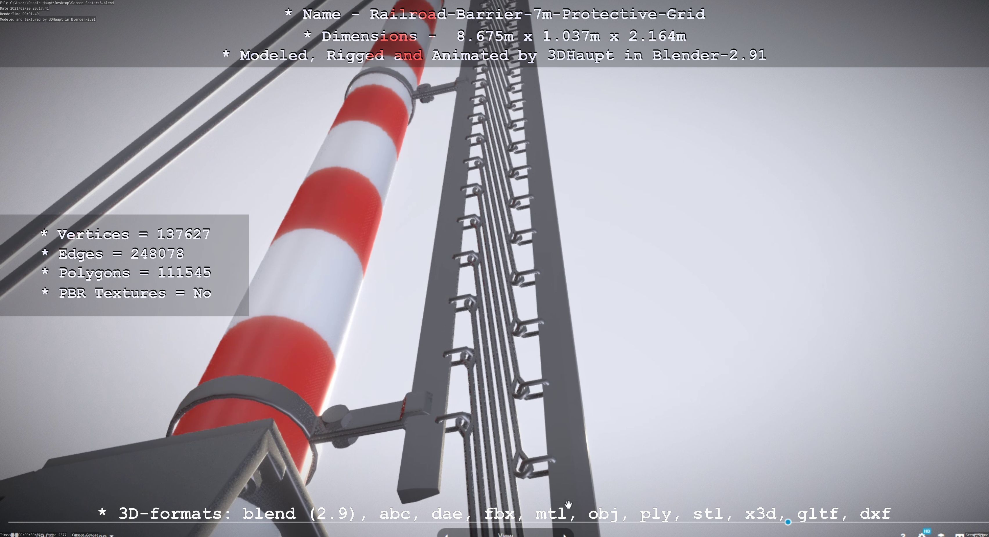 All Animated Railroad Barrier - High-Poly 3D Model Collection_53