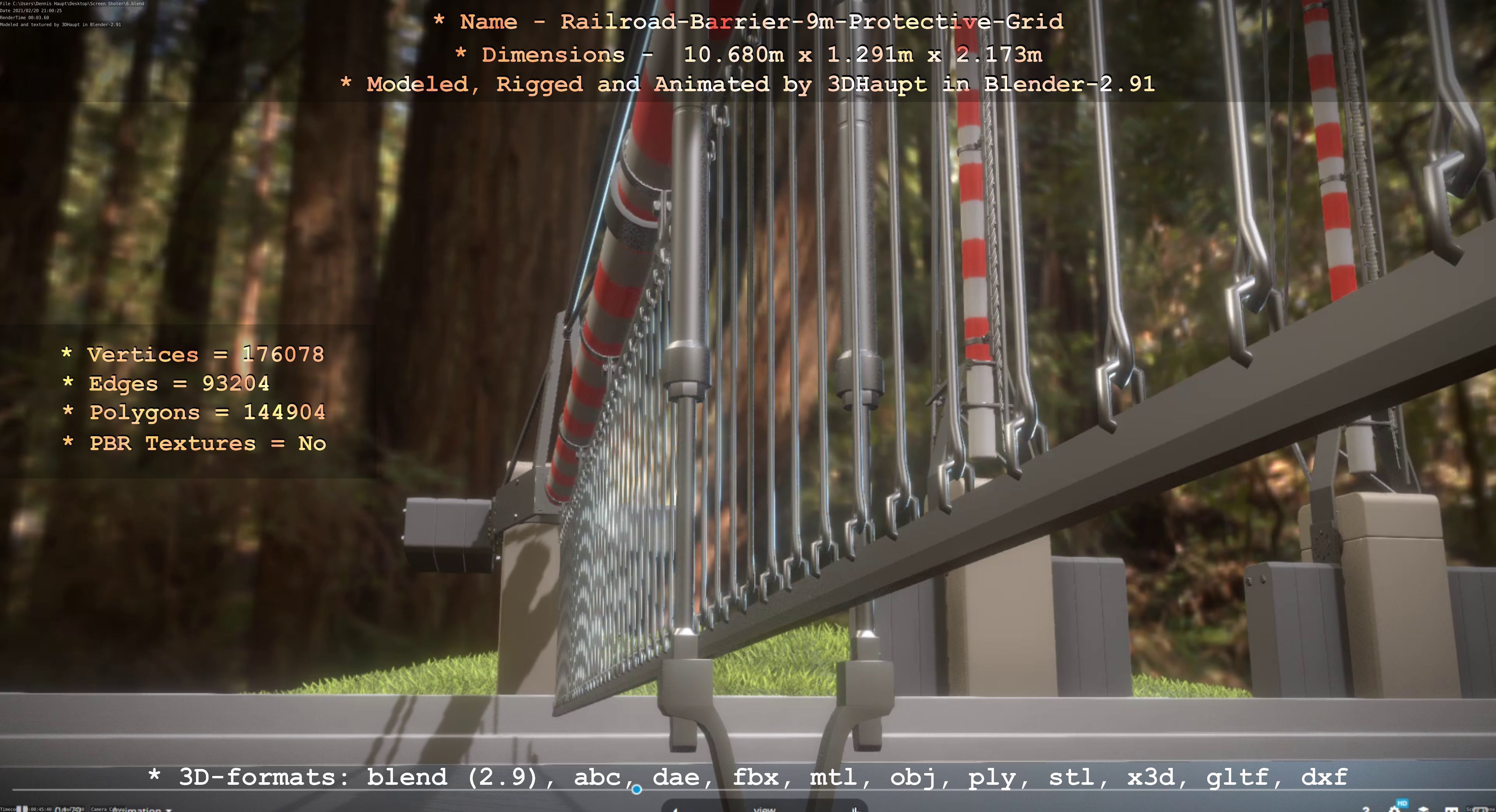 All Animated Railroad Barrier - High-Poly 3D Model Collection_28