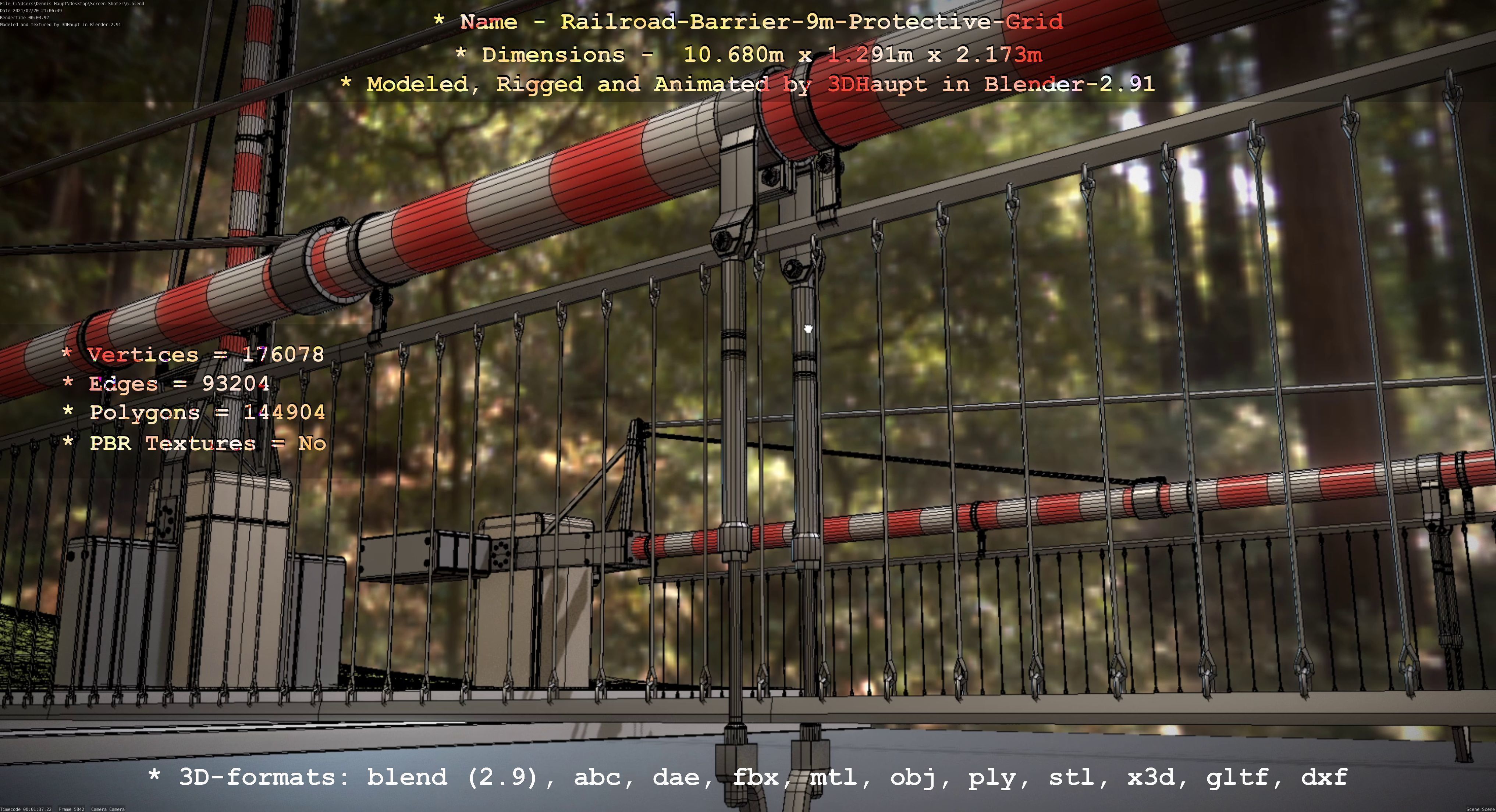 All Animated Railroad Barrier - High-Poly 3D Model Collection_43