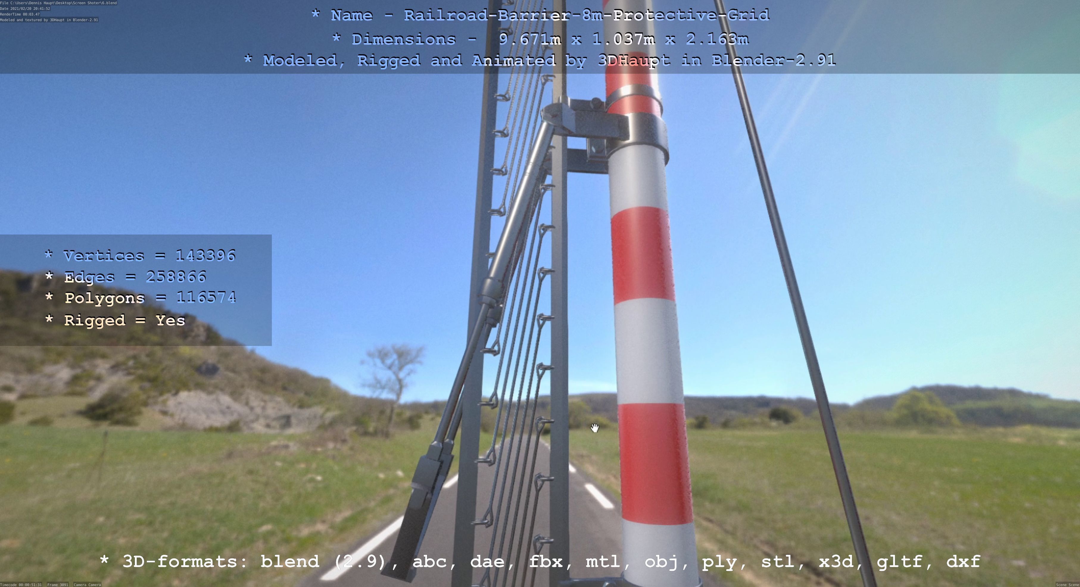 All Animated Railroad Barrier - High-Poly 3D Model Collection_33