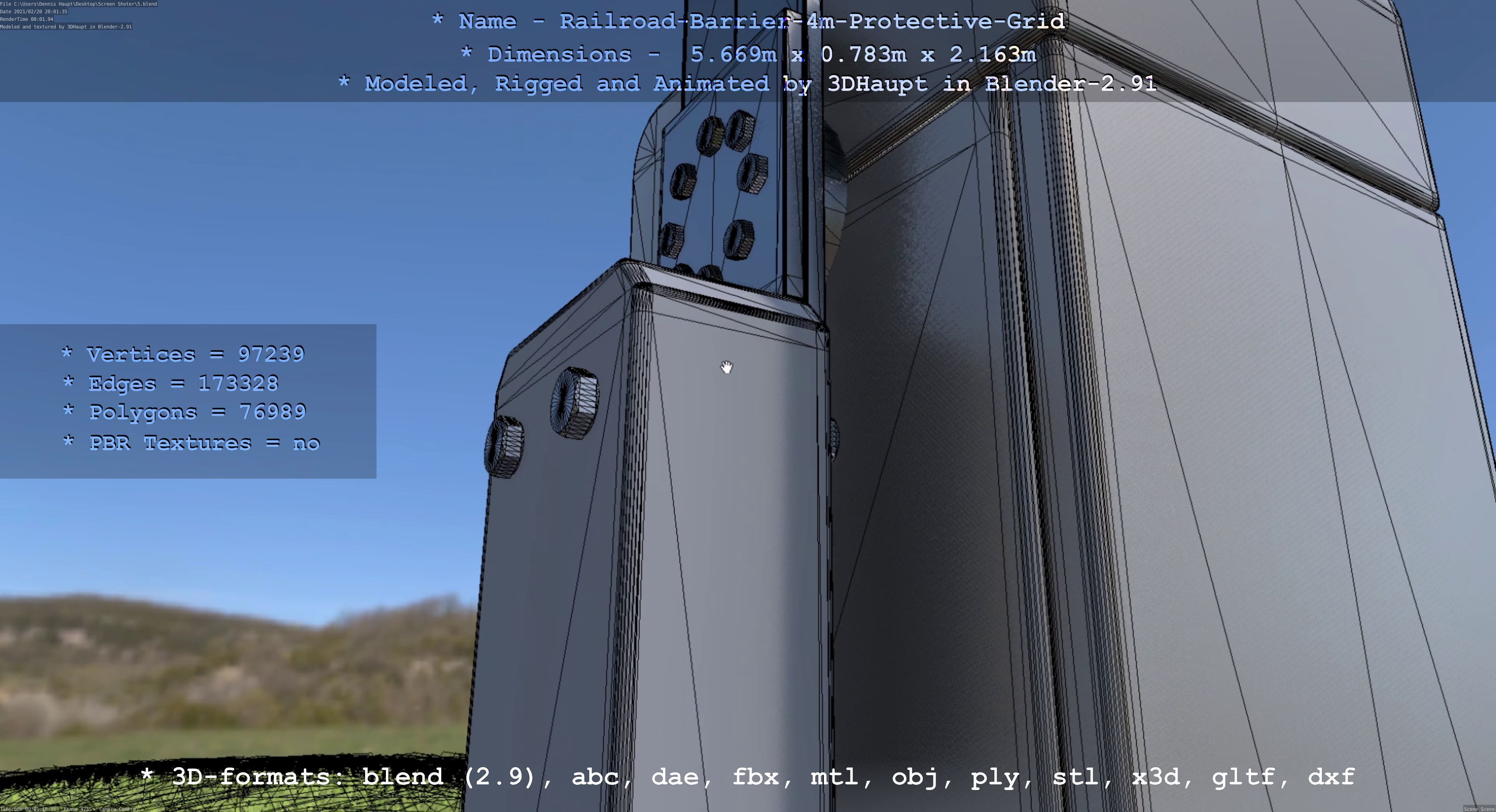 All Animated Railroad Barrier - High-Poly 3D Model Collection_62