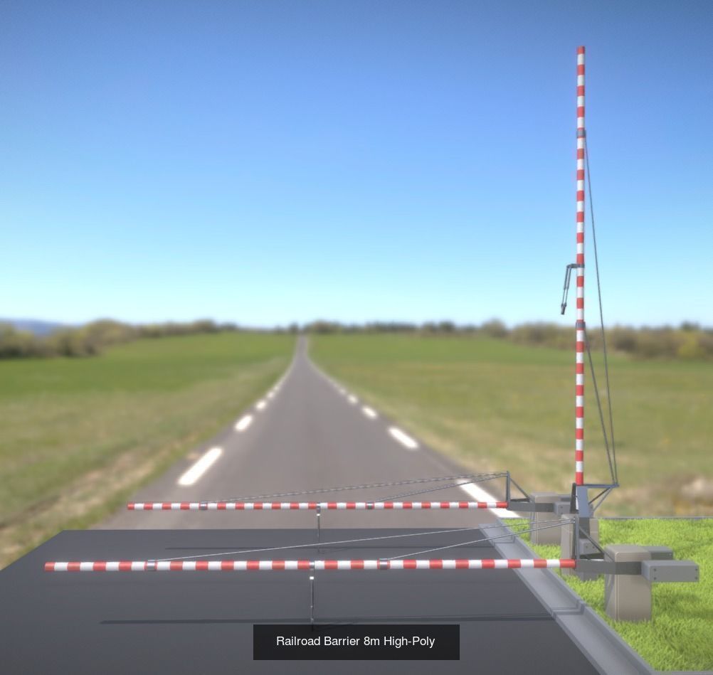 All Animated Railroad Barrier - High-Poly 3D Model Collection_18