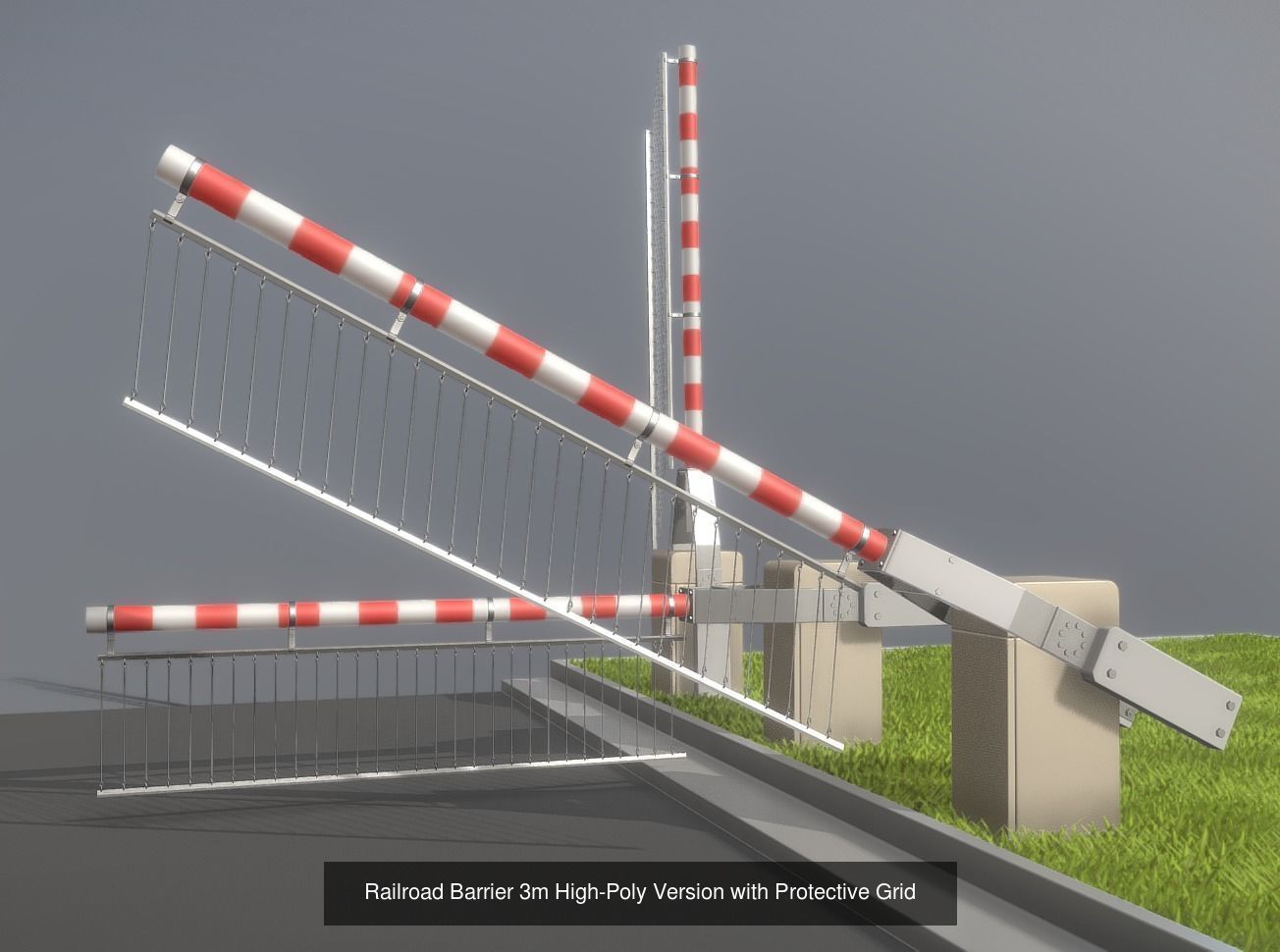All Animated Railroad Barrier - High-Poly 3D Model Collection_22