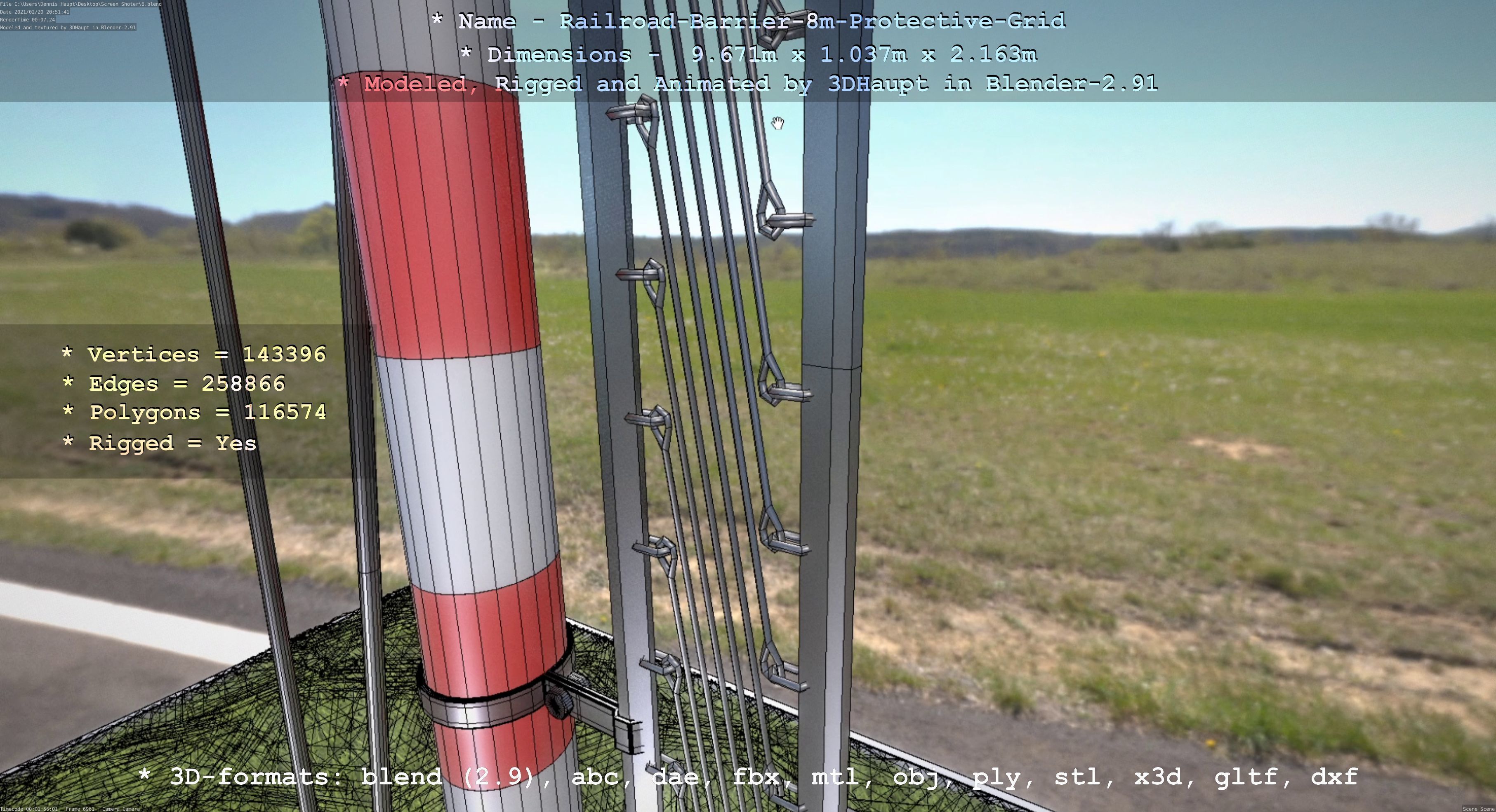 All Animated Railroad Barrier - High-Poly 3D Model Collection_44