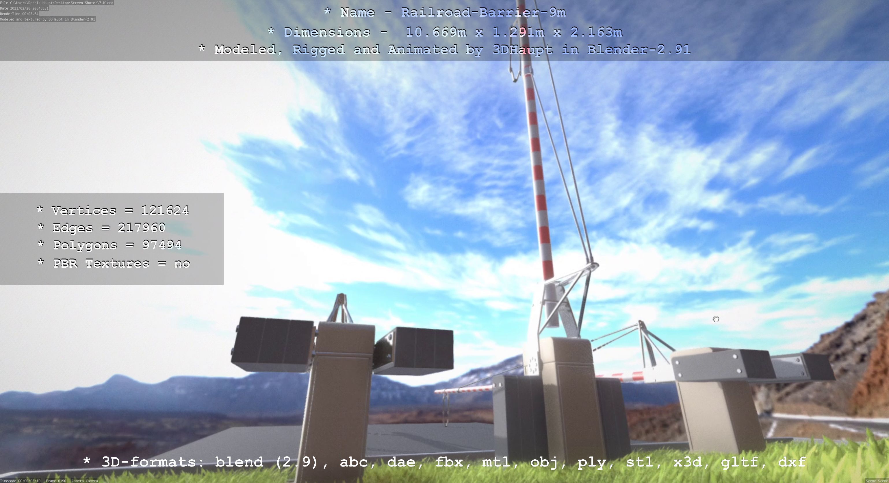 All Animated Railroad Barrier - High-Poly 3D Model Collection_24