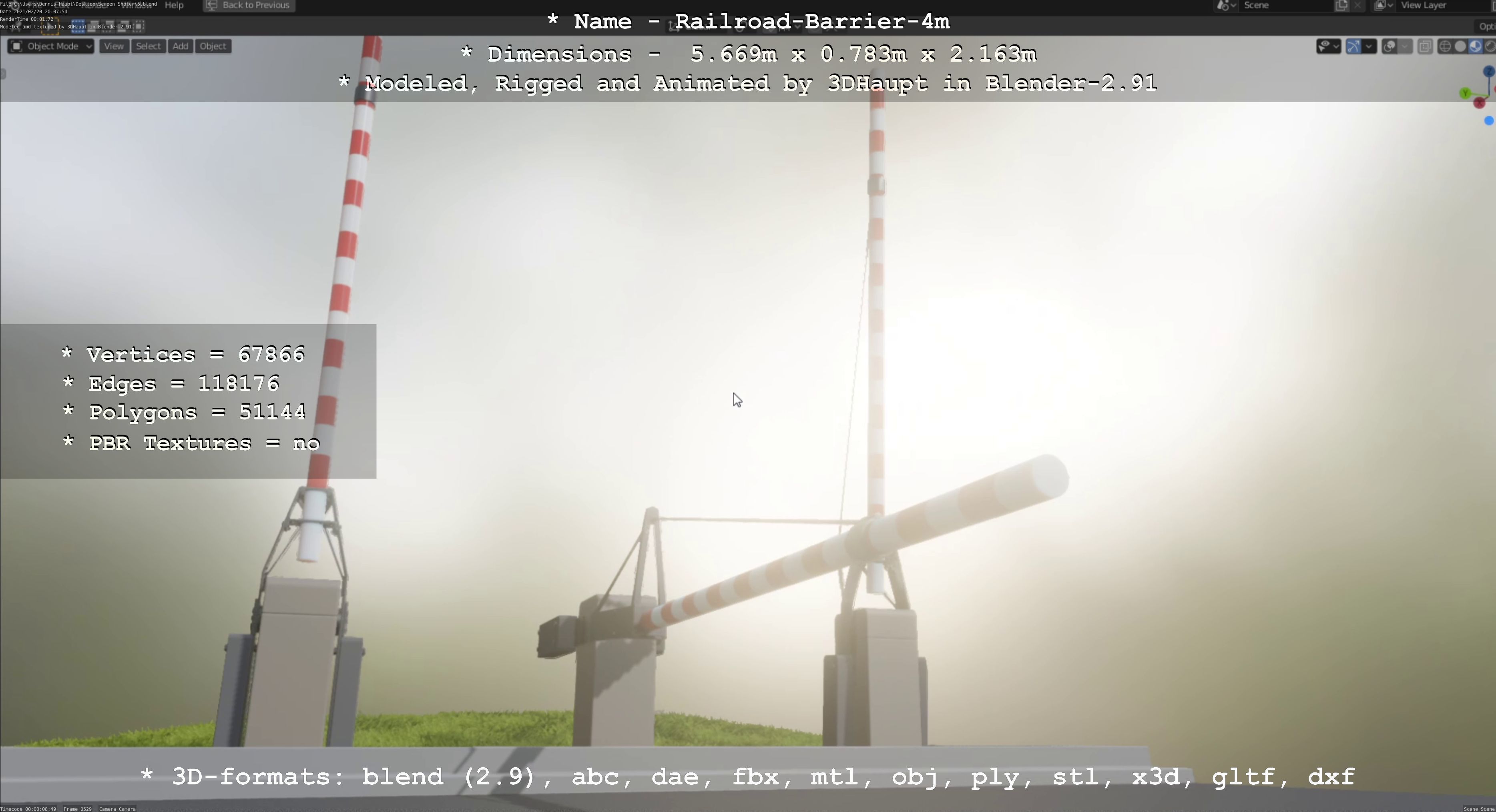 All Animated Railroad Barrier - High-Poly 3D Model Collection_74