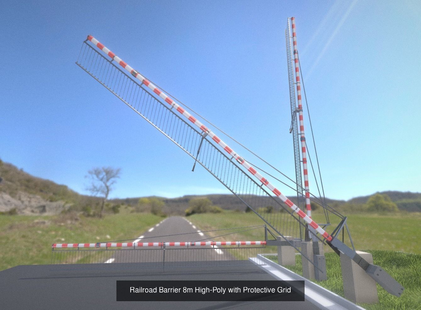 All Animated Railroad Barrier - High-Poly 3D Model Collection_19