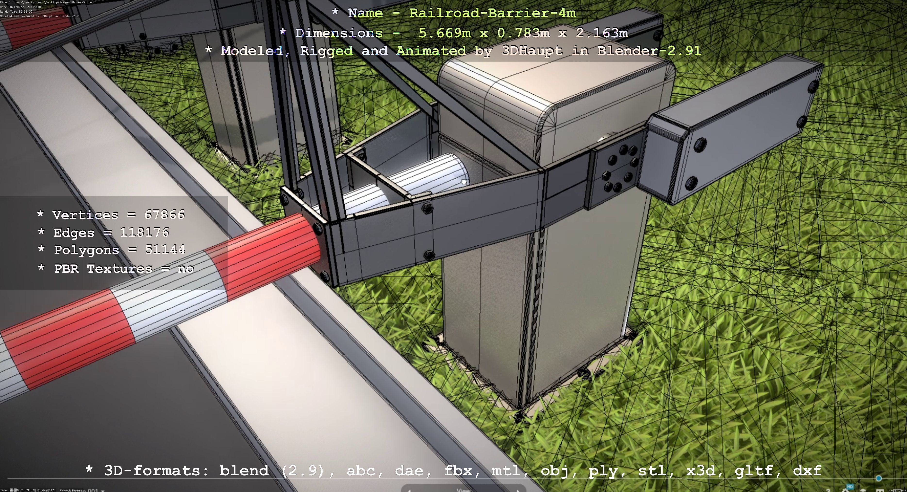All Animated Railroad Barrier - High-Poly 3D Model Collection_79