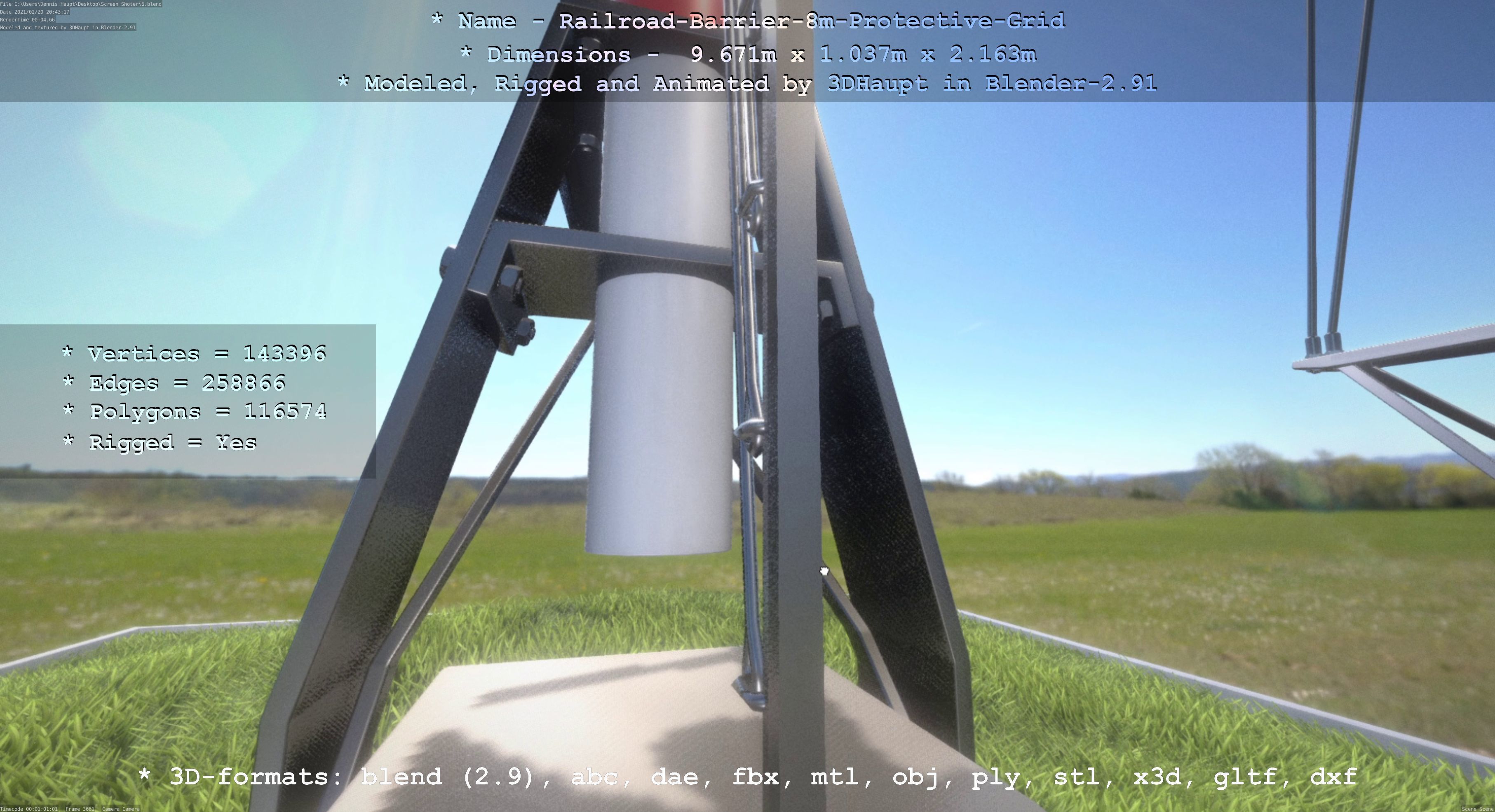 All Animated Railroad Barrier - High-Poly 3D Model Collection_31