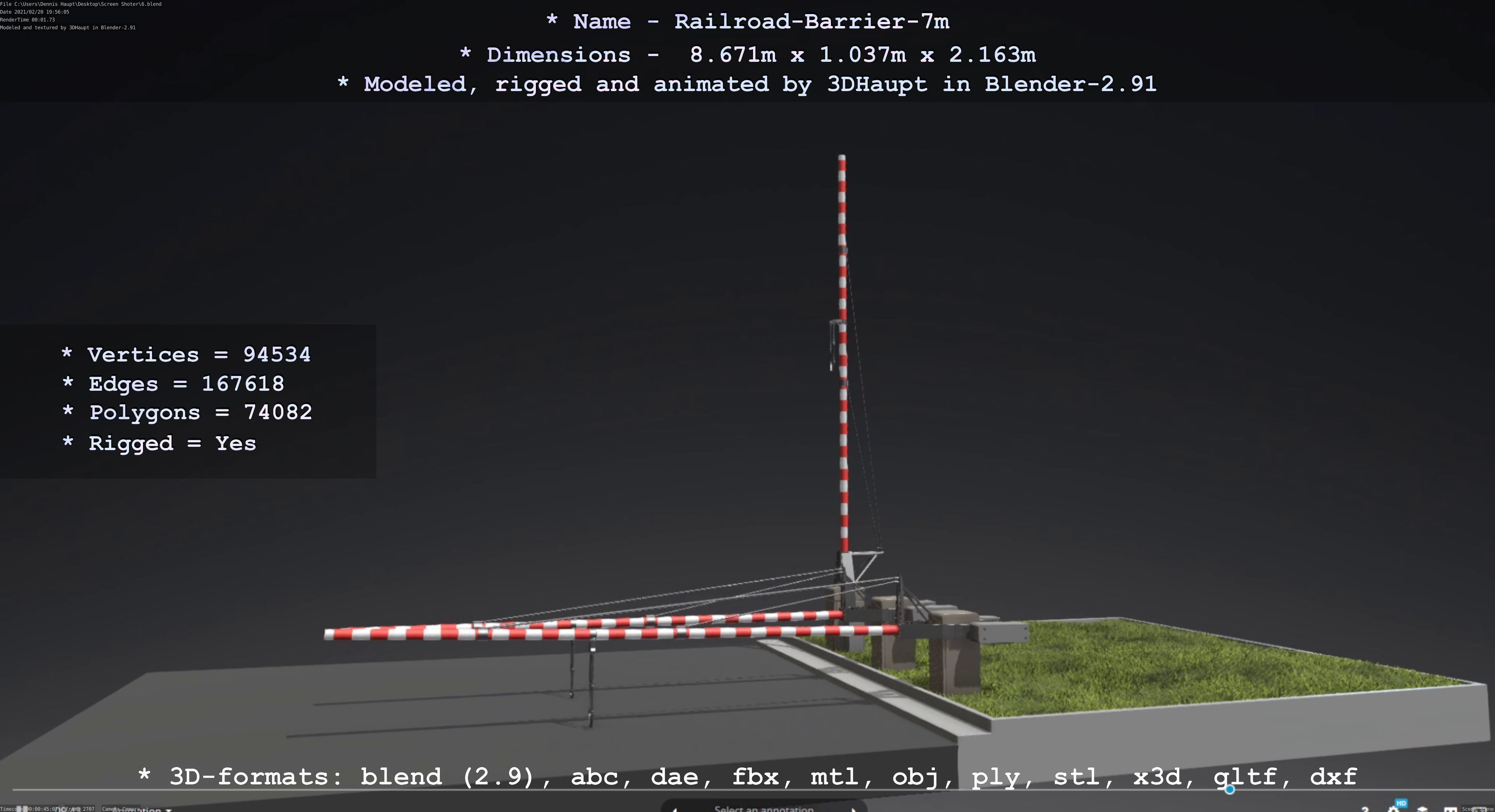 All Animated Railroad Barrier - High-Poly 3D Model Collection_60