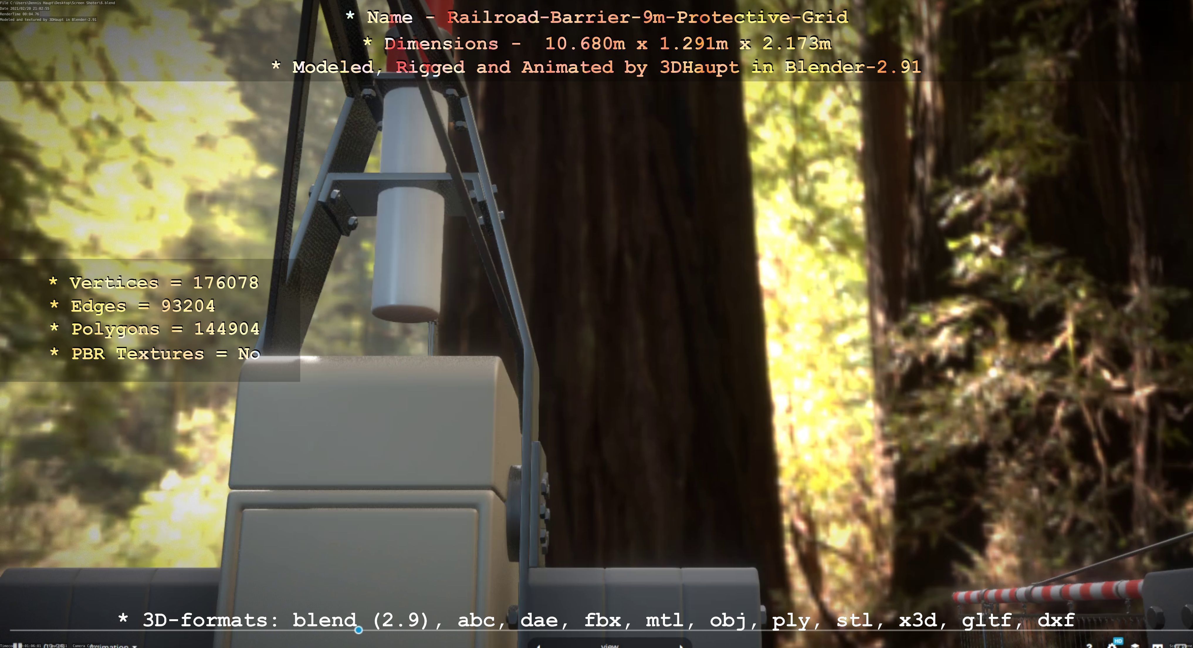 All Animated Railroad Barrier - High-Poly 3D Model Collection_26