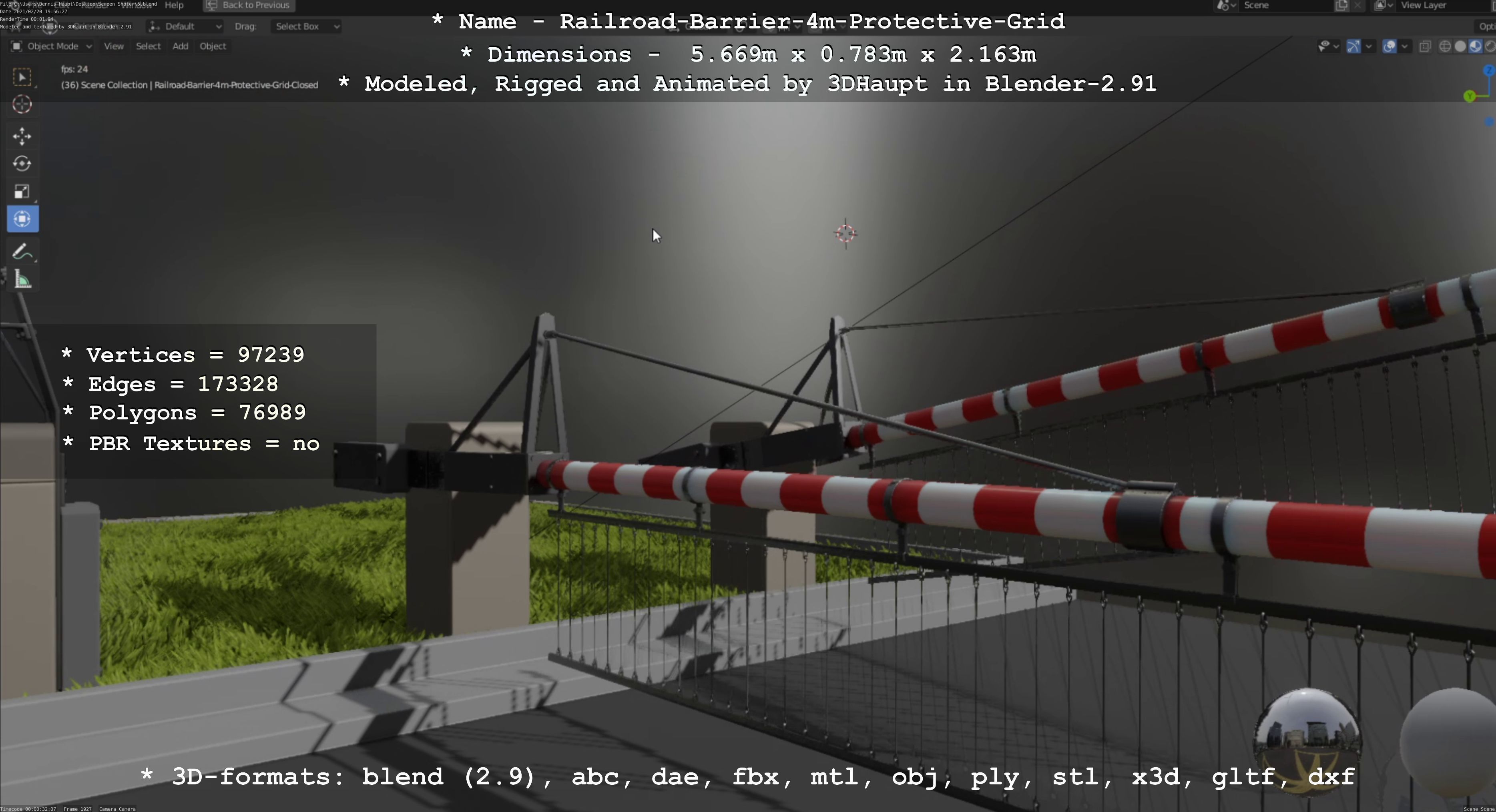 All Animated Railroad Barrier - High-Poly 3D Model Collection_71
