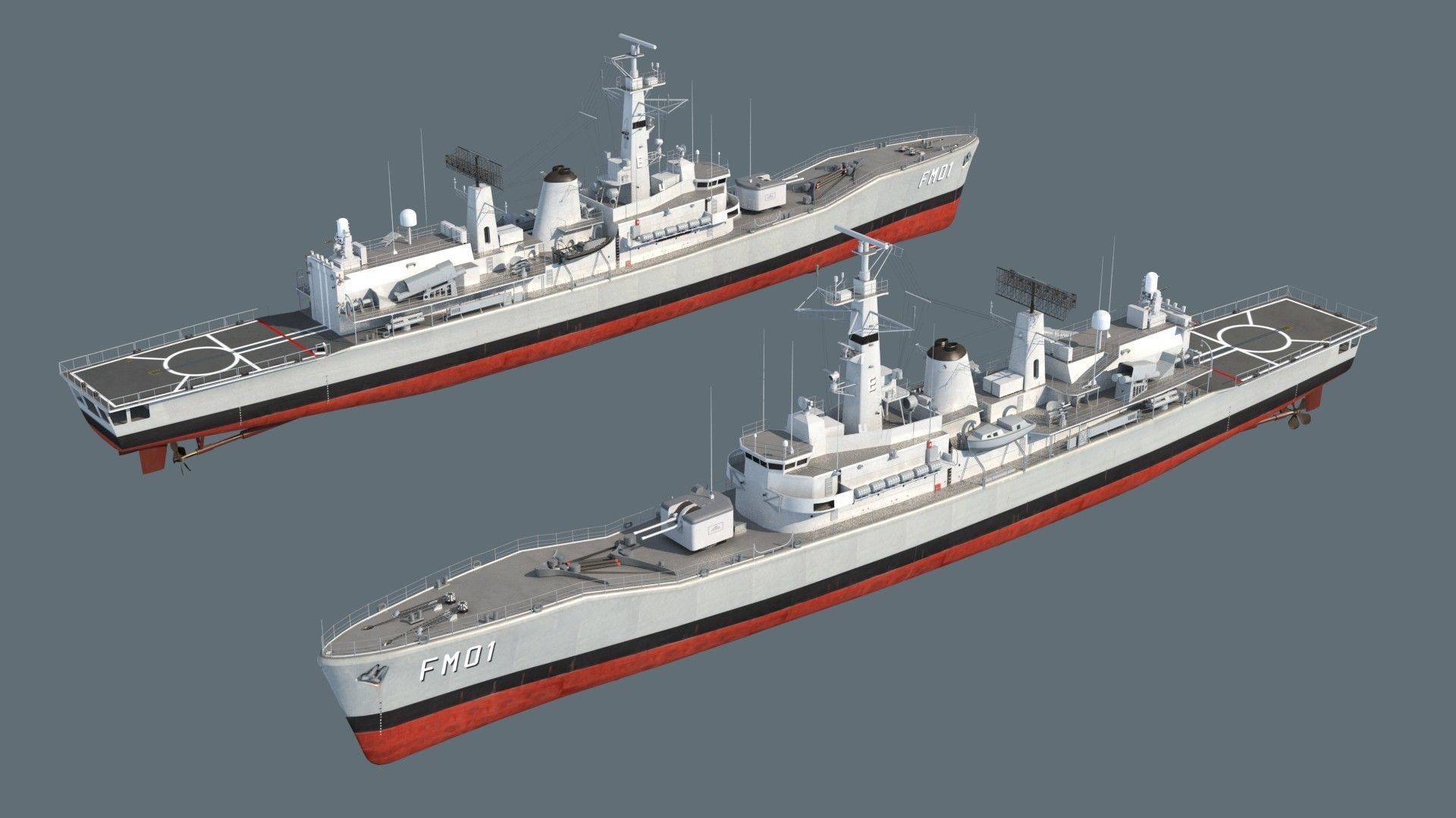 Condell class frigate 3D model_12