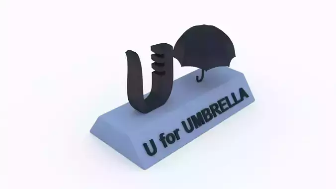 U for Umbrella 3D print model