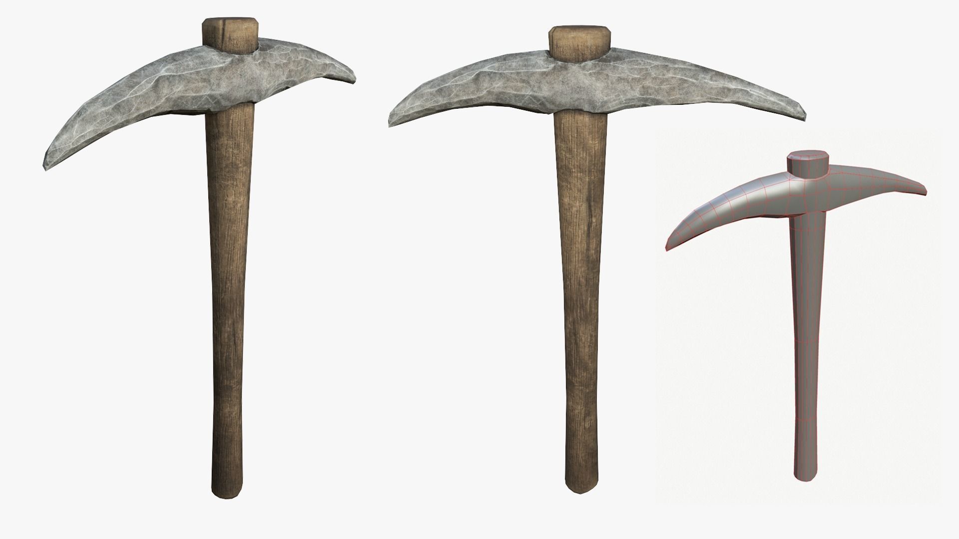 Pickaxe pack Low-poly 3D model_10