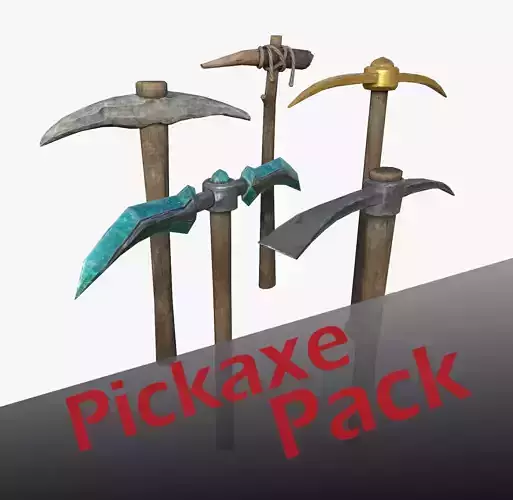 Pickaxe pack Low-poly 3D model