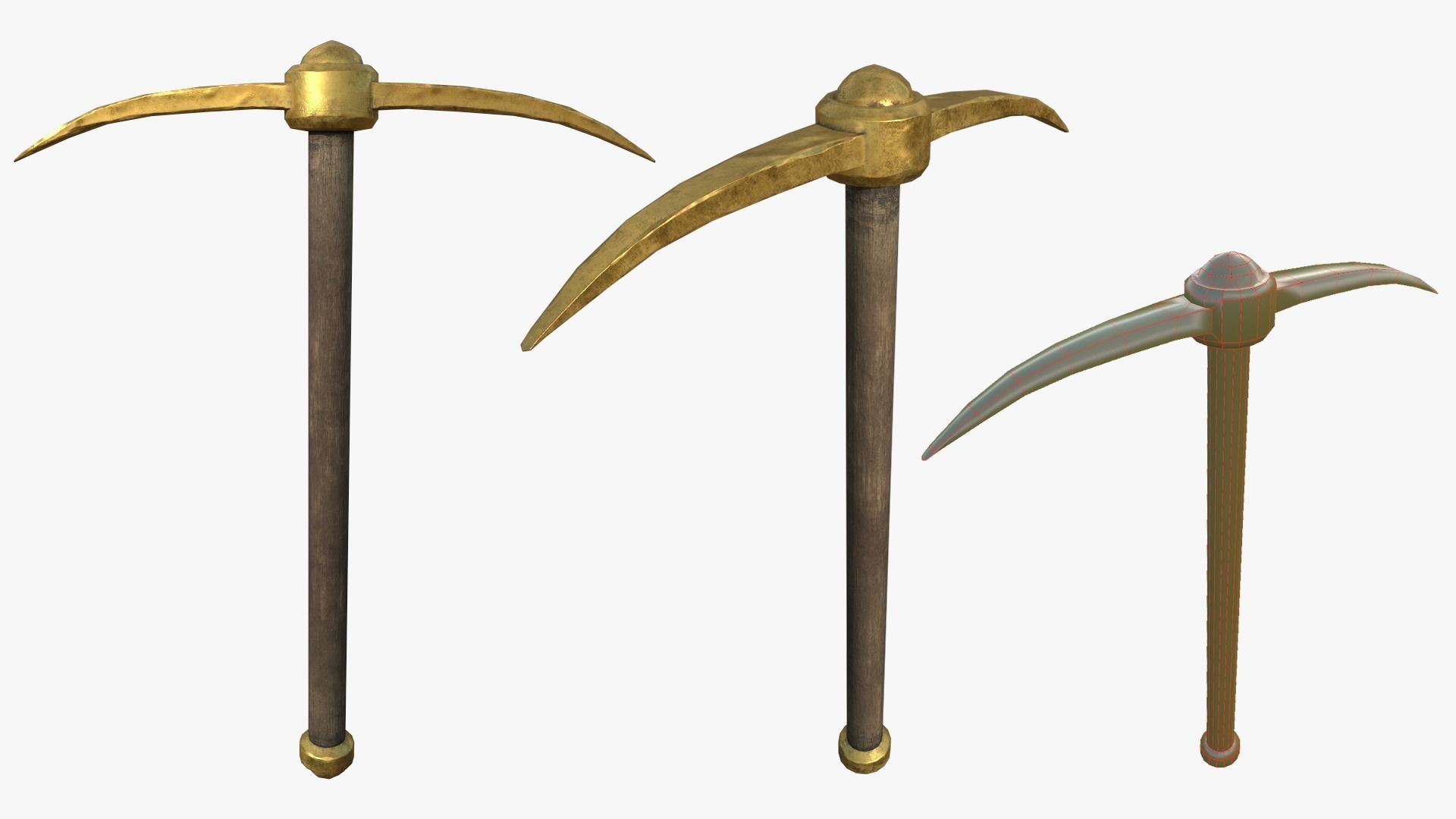 Pickaxe pack Low-poly 3D model_15