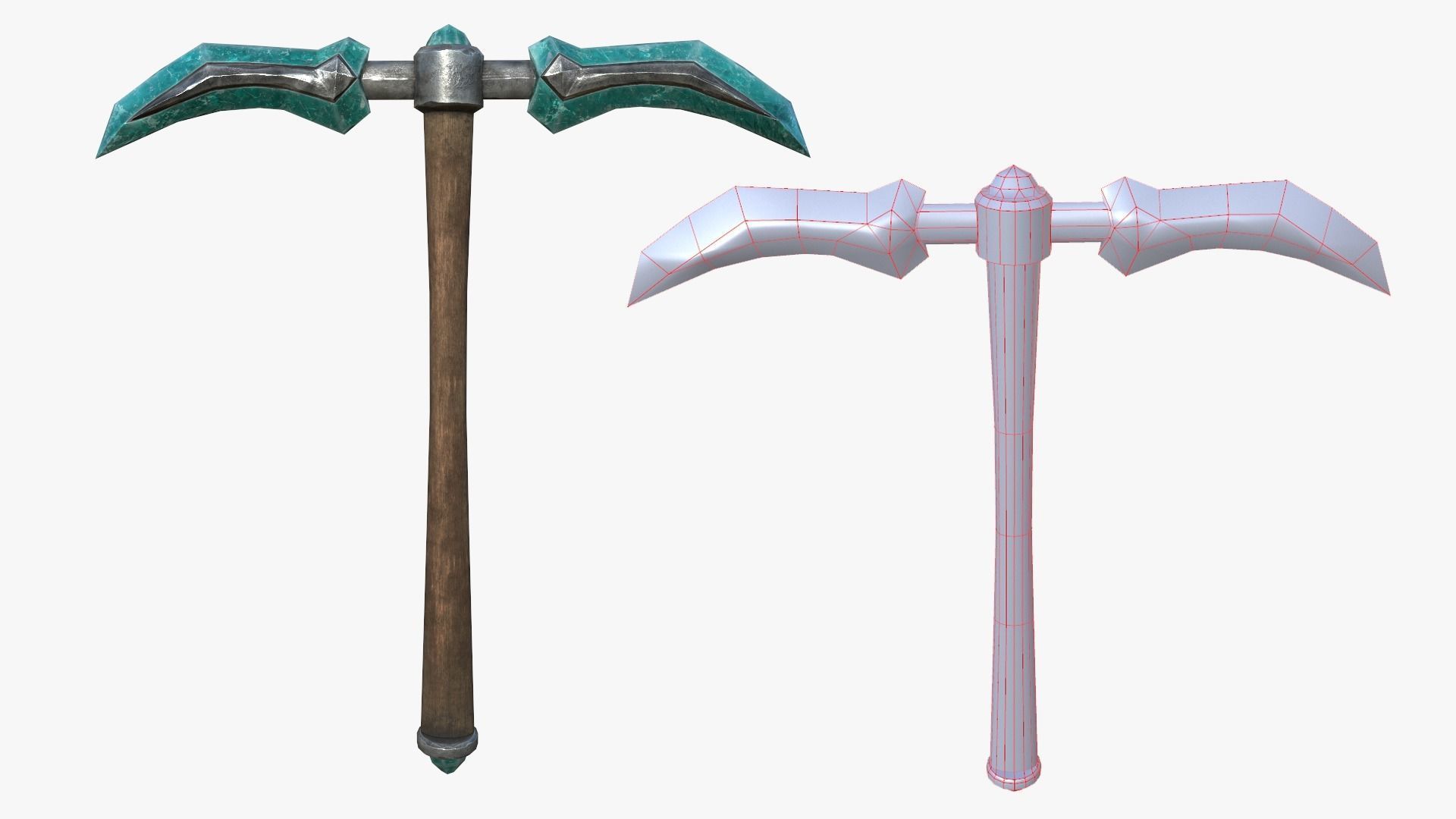Pickaxe pack Low-poly 3D model_17