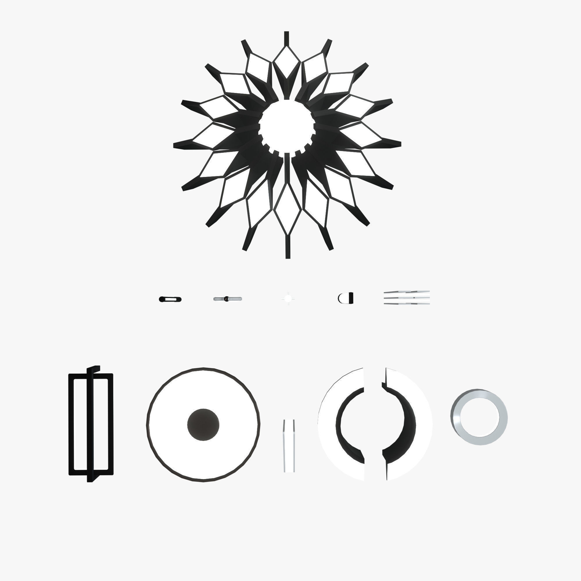 Minimalistic Sci-Fi Lamps Low-poly 3D model_5