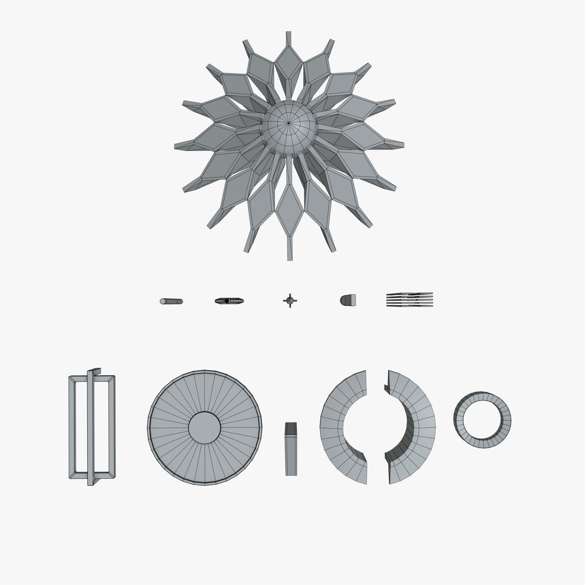 Minimalistic Sci-Fi Lamps Low-poly 3D model_13