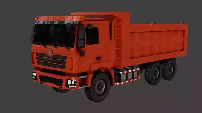 track orange dump truck Free low-poly 3D model