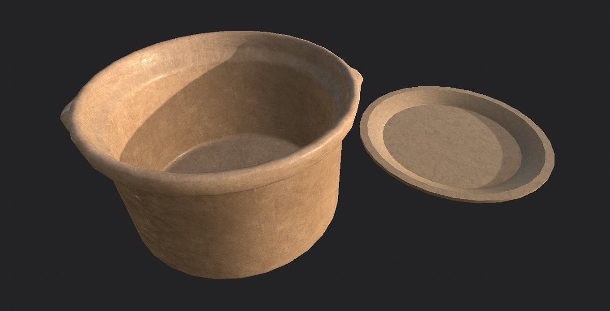 Terracotta Cooking Pot 3D Model Low-poly 3D model_6